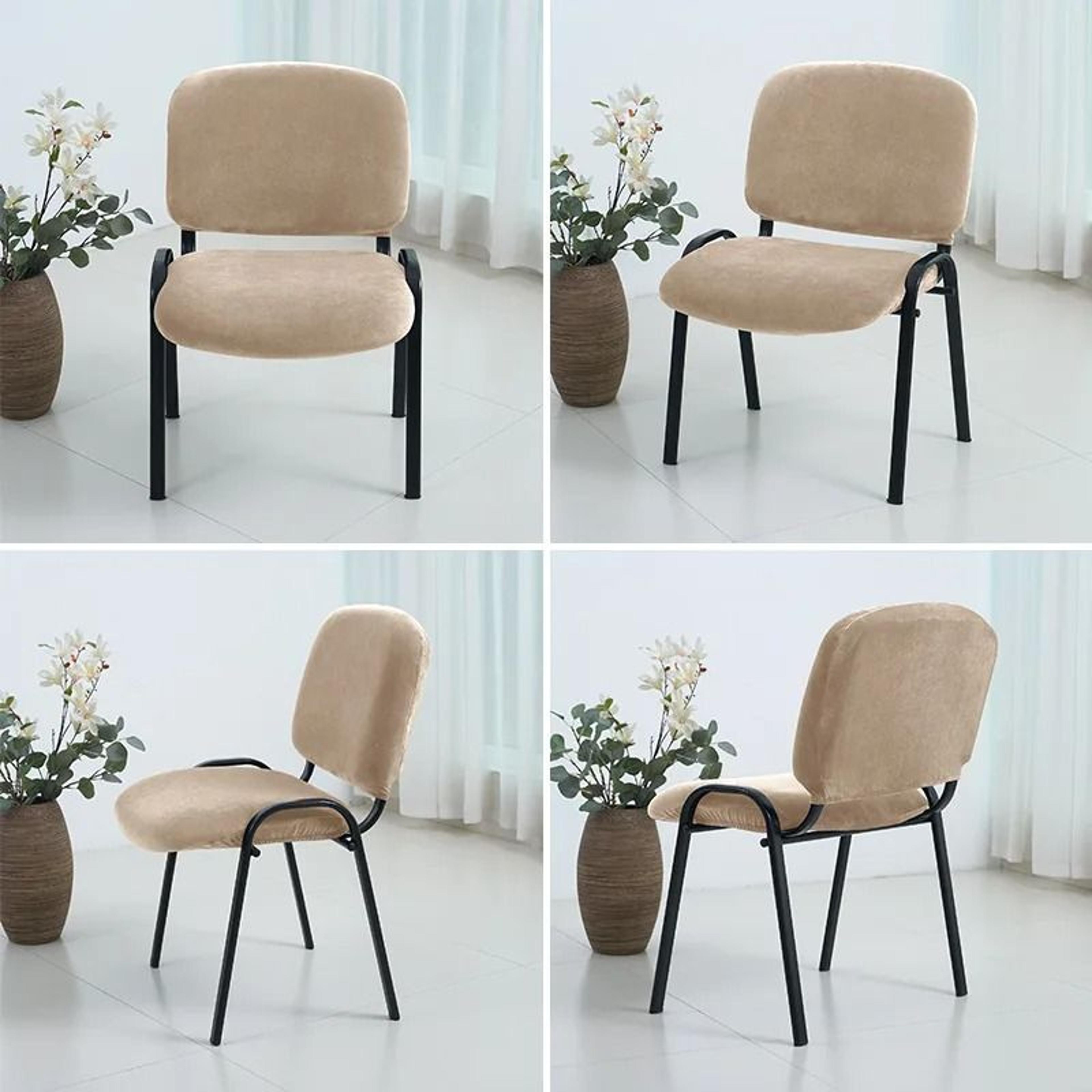 2Piece Velvet Split Low Back Chair Cover Set Stretch Seat  Backrest Slipcovers 4