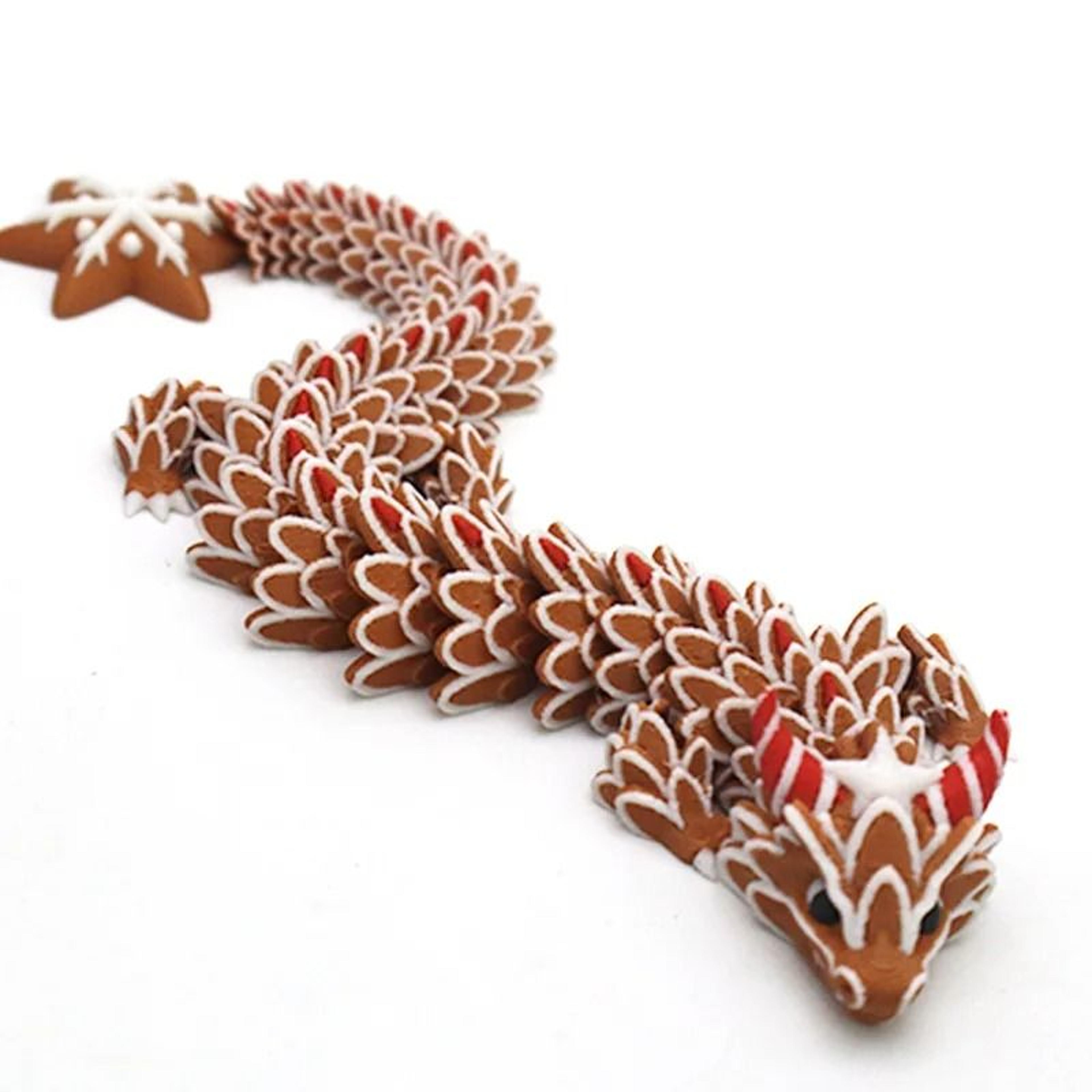 3D Printed MultiJoint Moveable Gingerbread Dragon Cookie Texture Stress Relief Toy 6