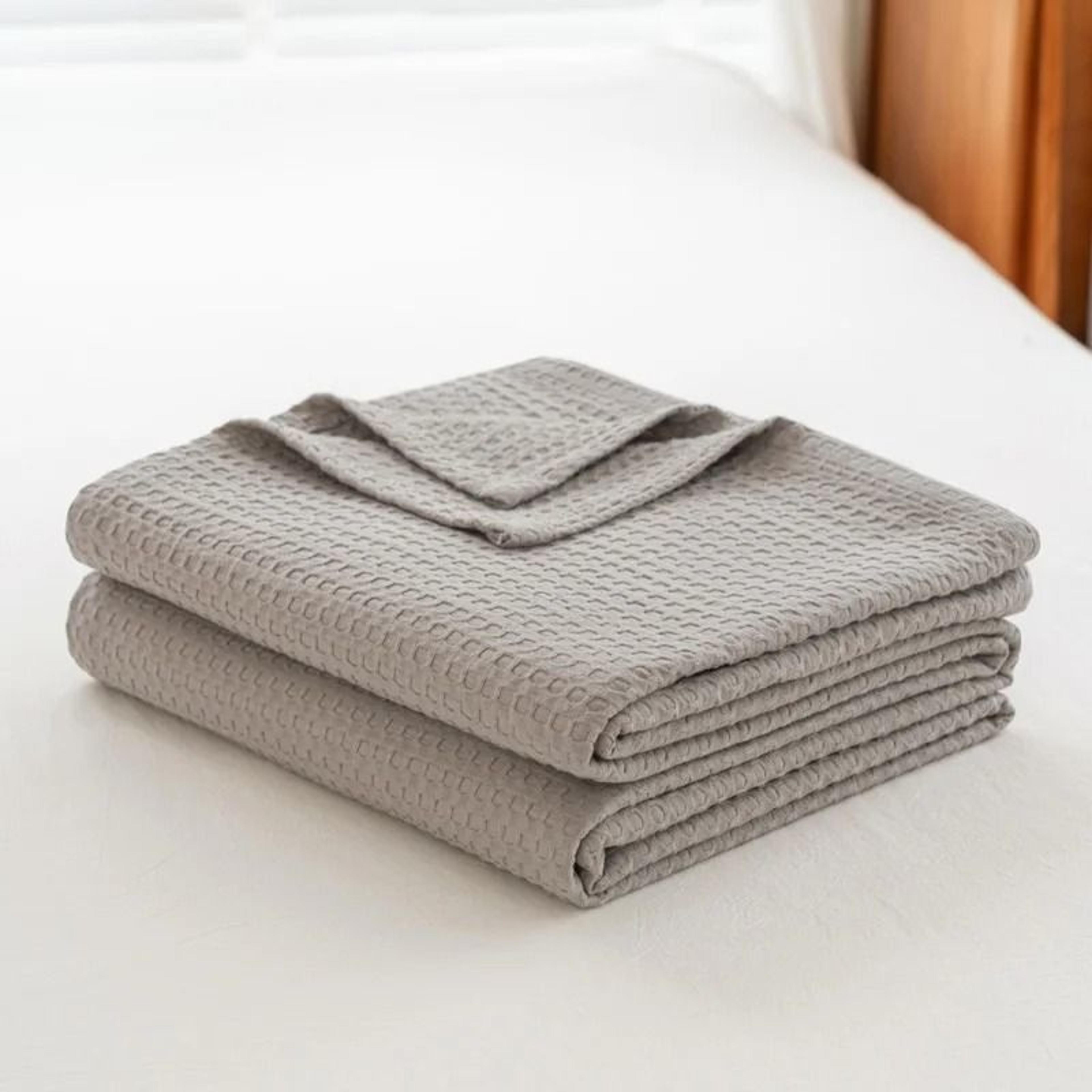 Summer Gauze Waffle Throw Blanket  Breathable AirConditioned Bed Coverlet 8