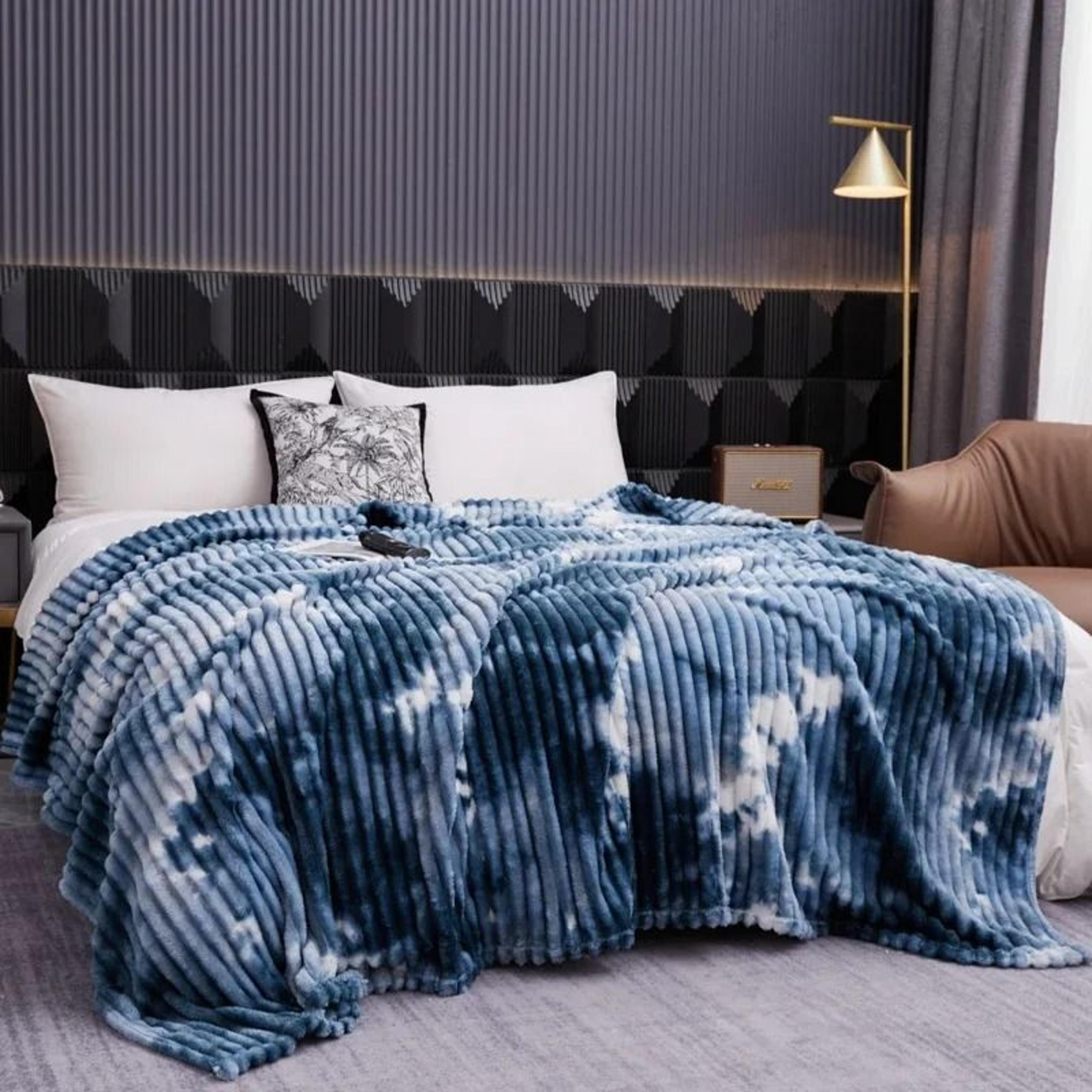 TieDye Plush Flannel Fleece Throw Blanket Thick Warm Bed  Sofa Coverlet 12