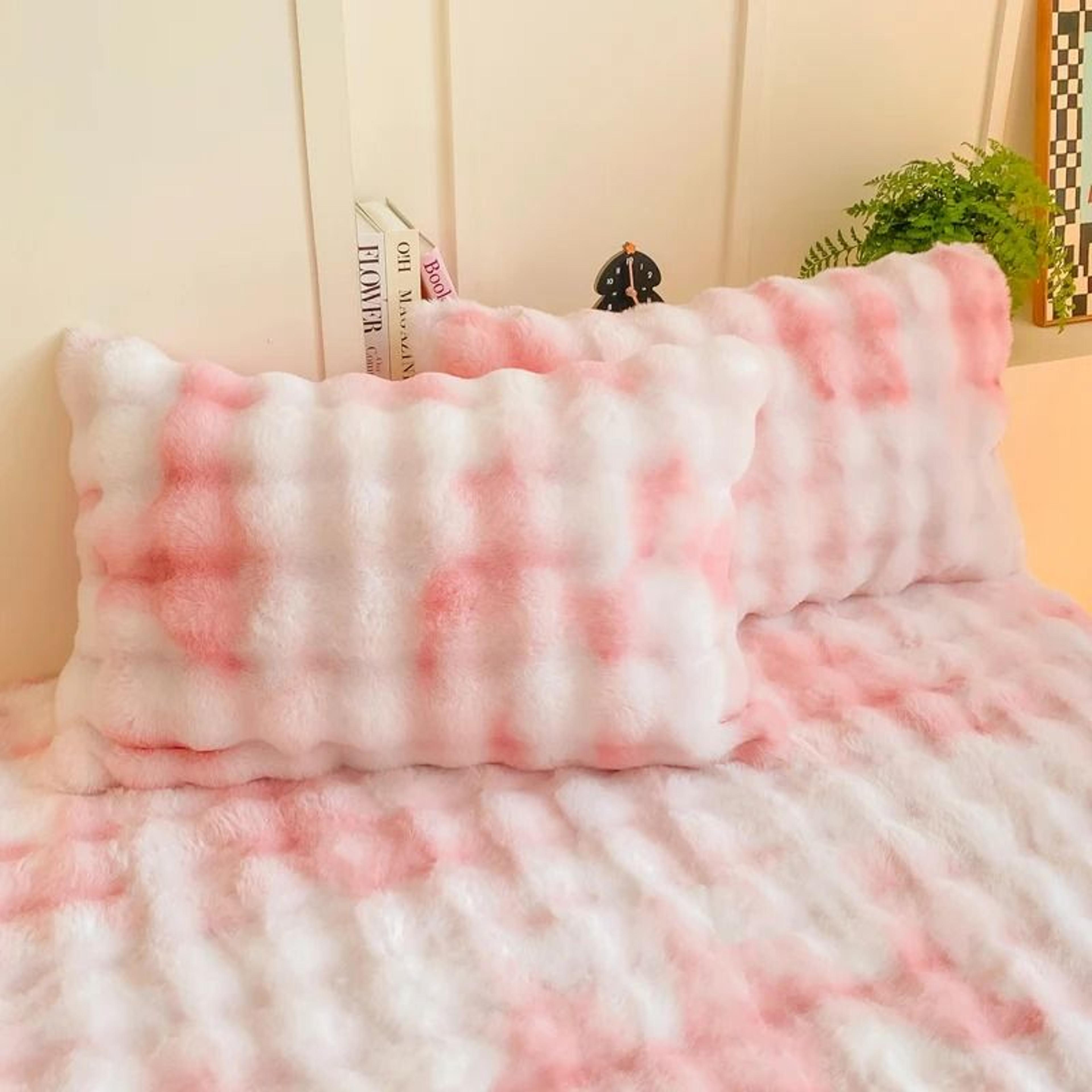 Fluffy Plush Rabbit Fleece Winter Pillow Shams 2pcs Set 48x74cm 13