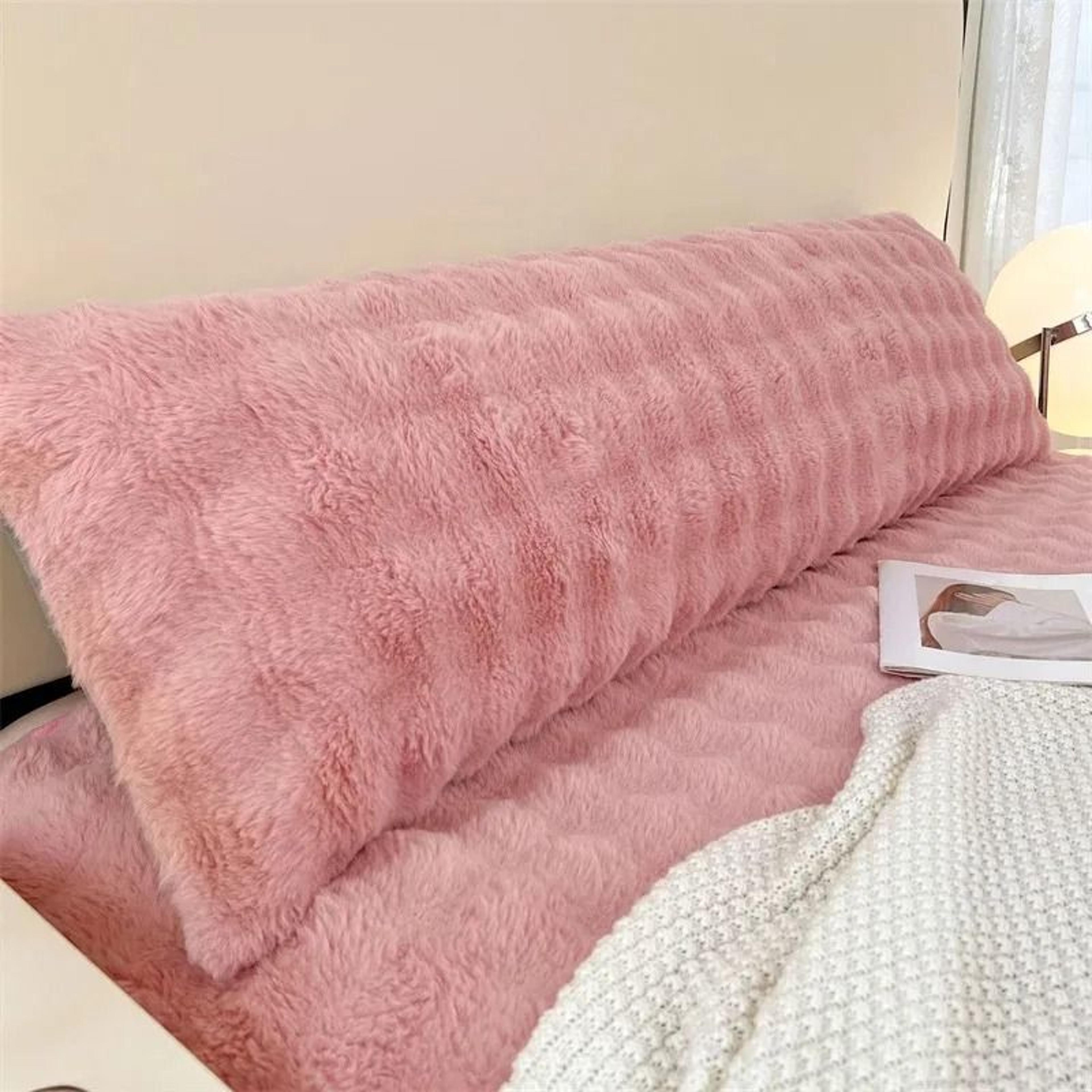 Solid Color Soft Plush Long Pillowcase Decorative Body Pillow Cover Without Core 7