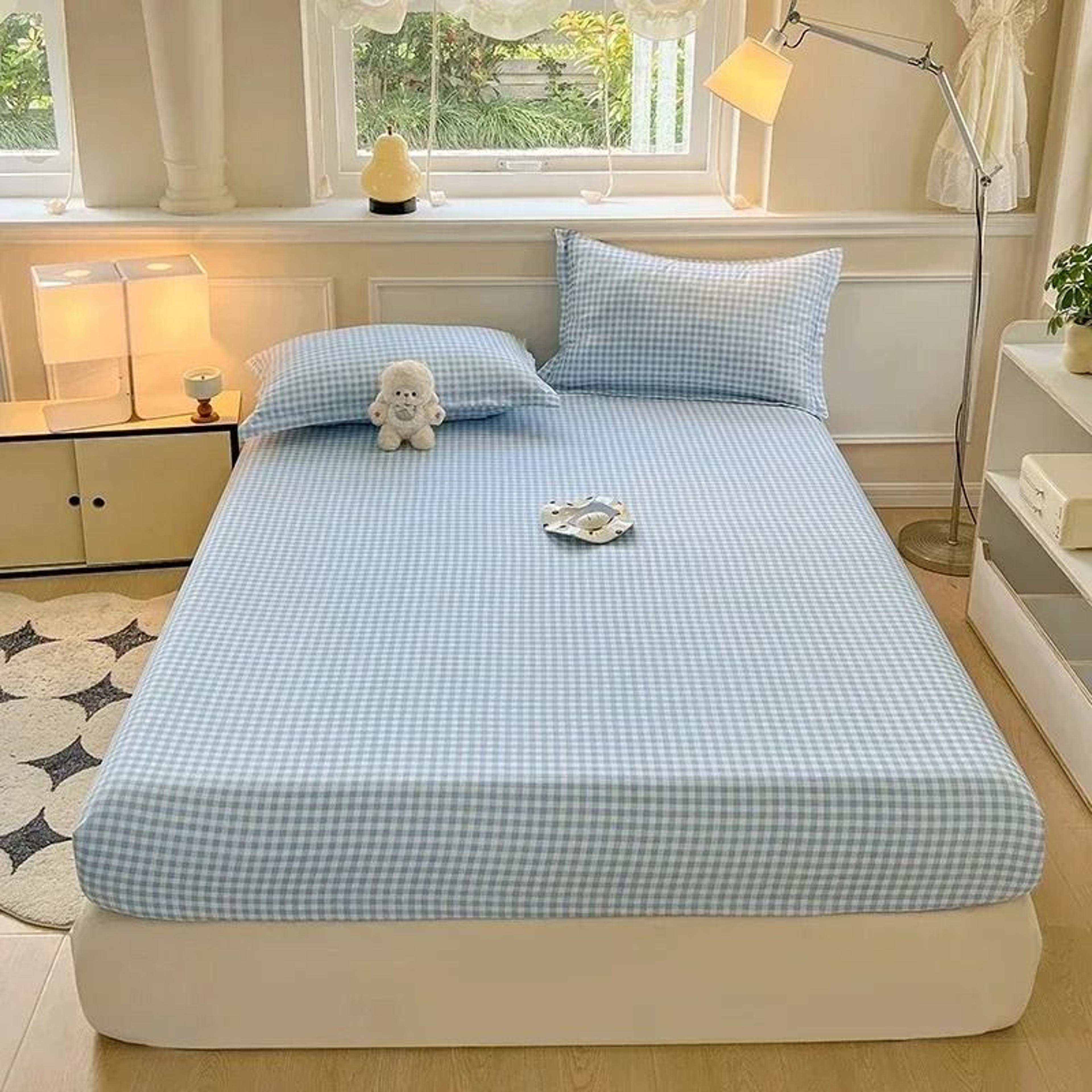 Adjustable NonSlip Fitted Sheet With Elastic Bands Breathable Mattress Cover For Double Queen  King 1