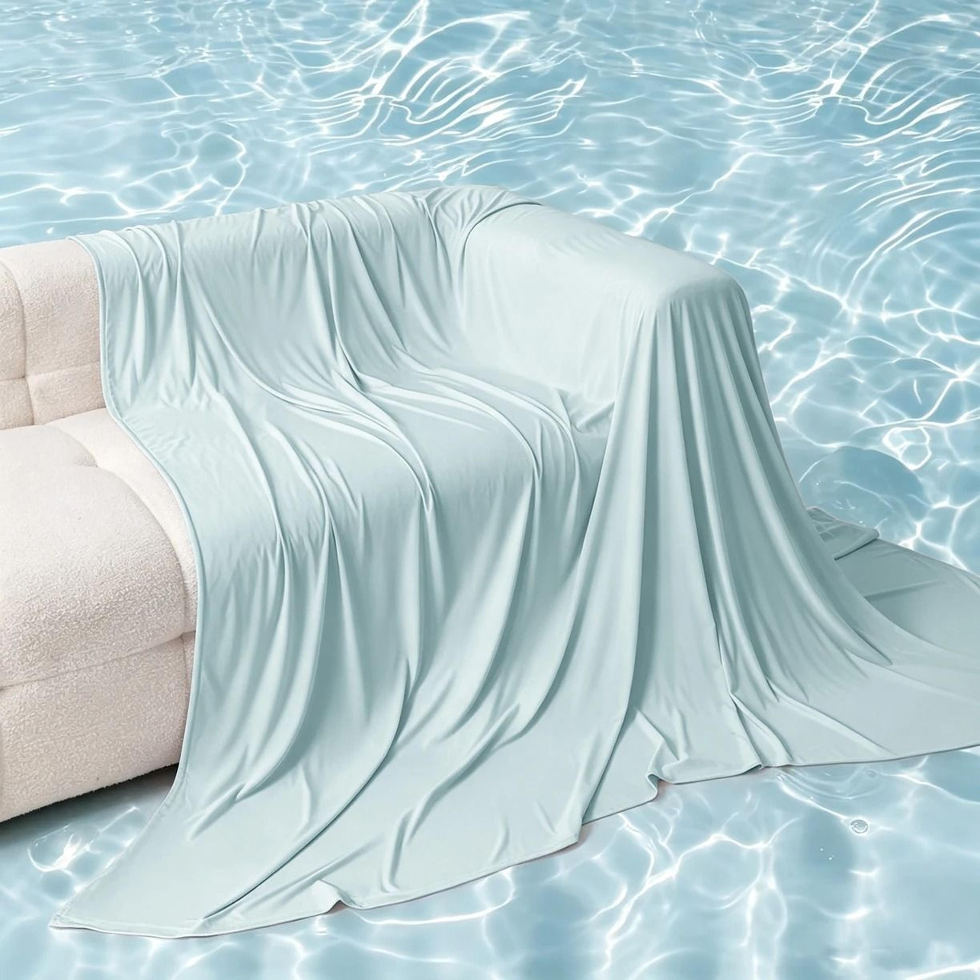 Solid Cooling Silk Feeling Bed Sheet MoistureAbsorbing  Breathable Instant Cool Sensation 7