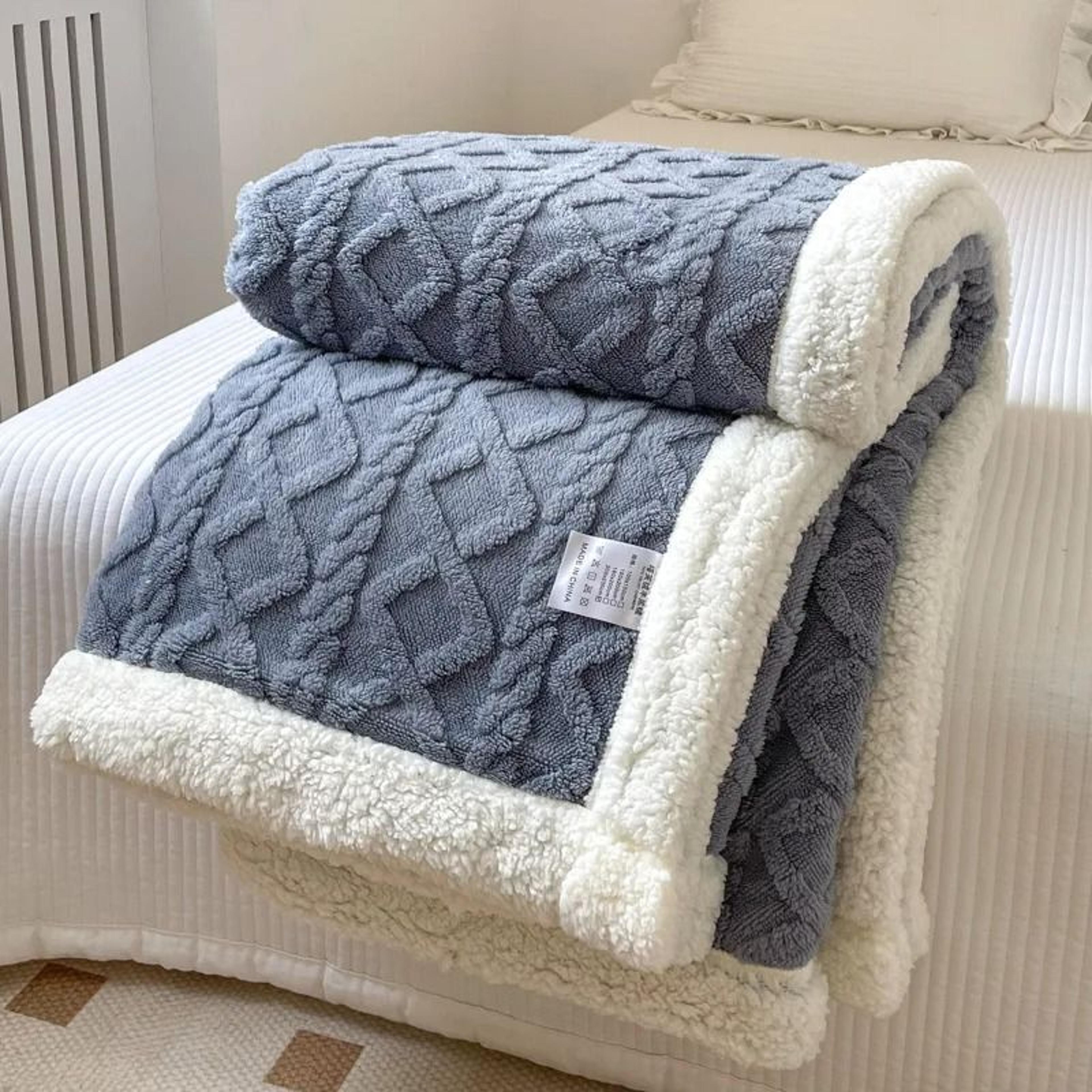 Double Layer Thick Warm Fleece Blanket Plush Autumn Winter Comforter For Bed  Sofa 9