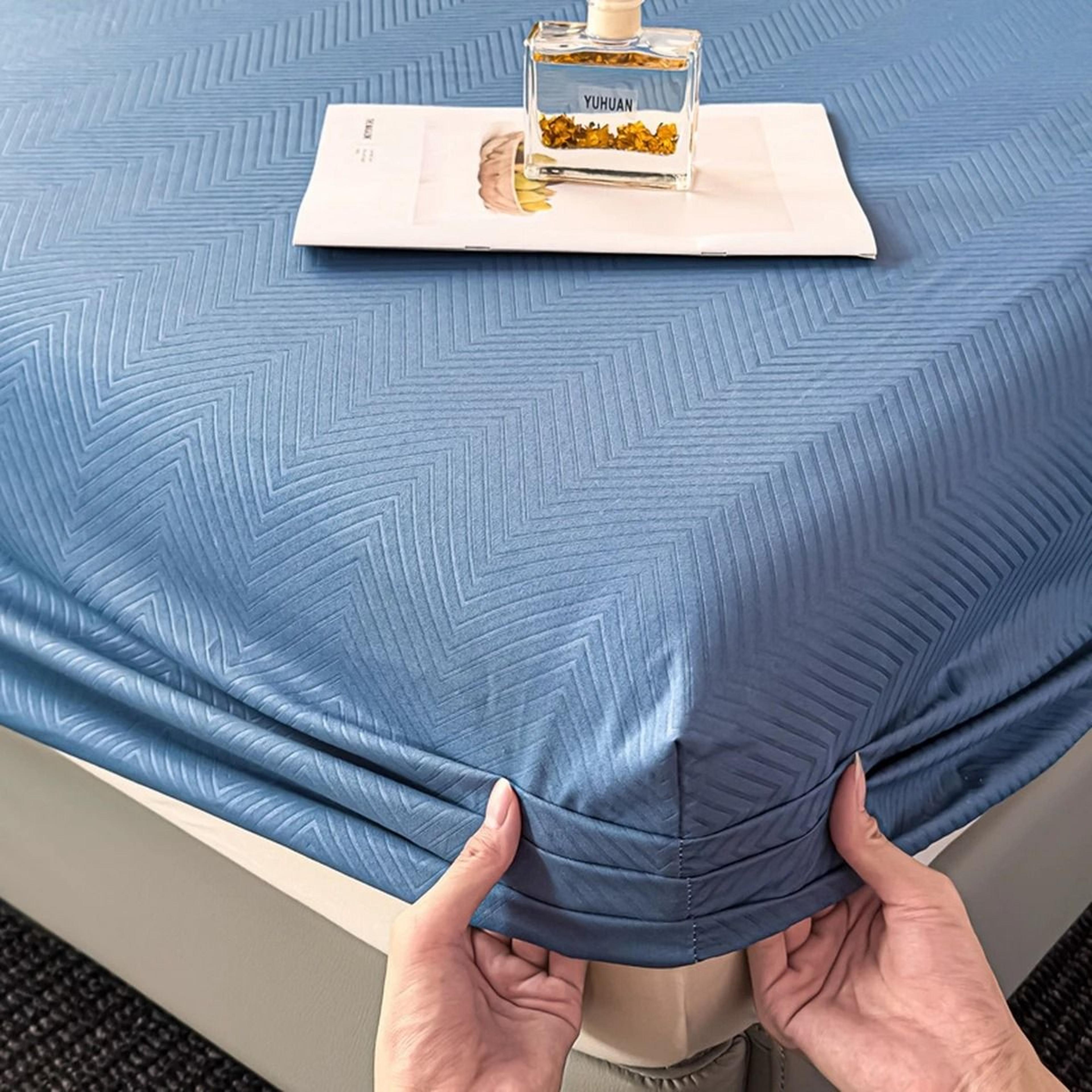 New Brushed Microfiber Embossed Fitted Sheet Deep Pocket 360 Elastic Breathable Bed Cover 8