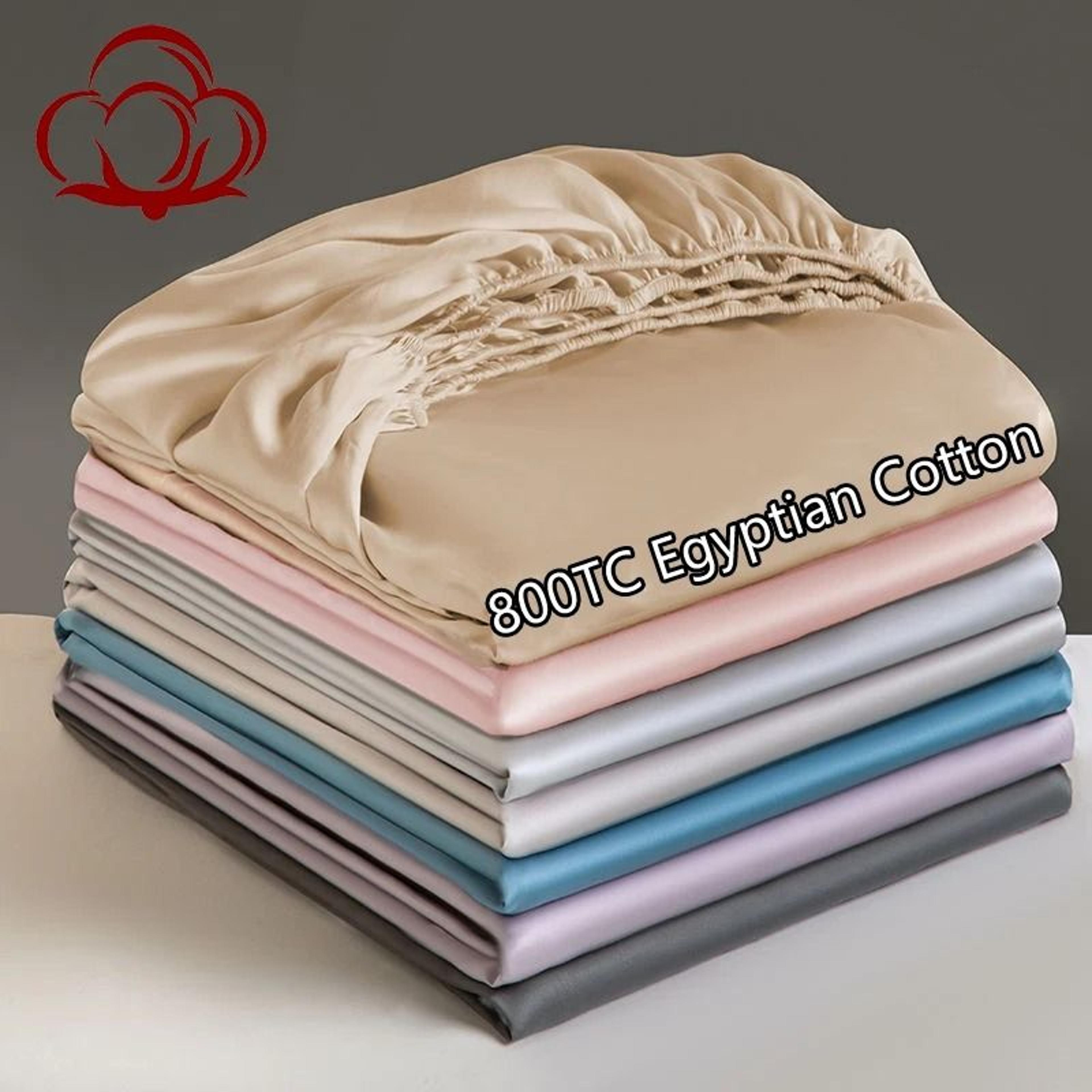 100% egyptian cotton 800 thread count deep pocket fitted sheet (adjustable non-slip mattress cover)