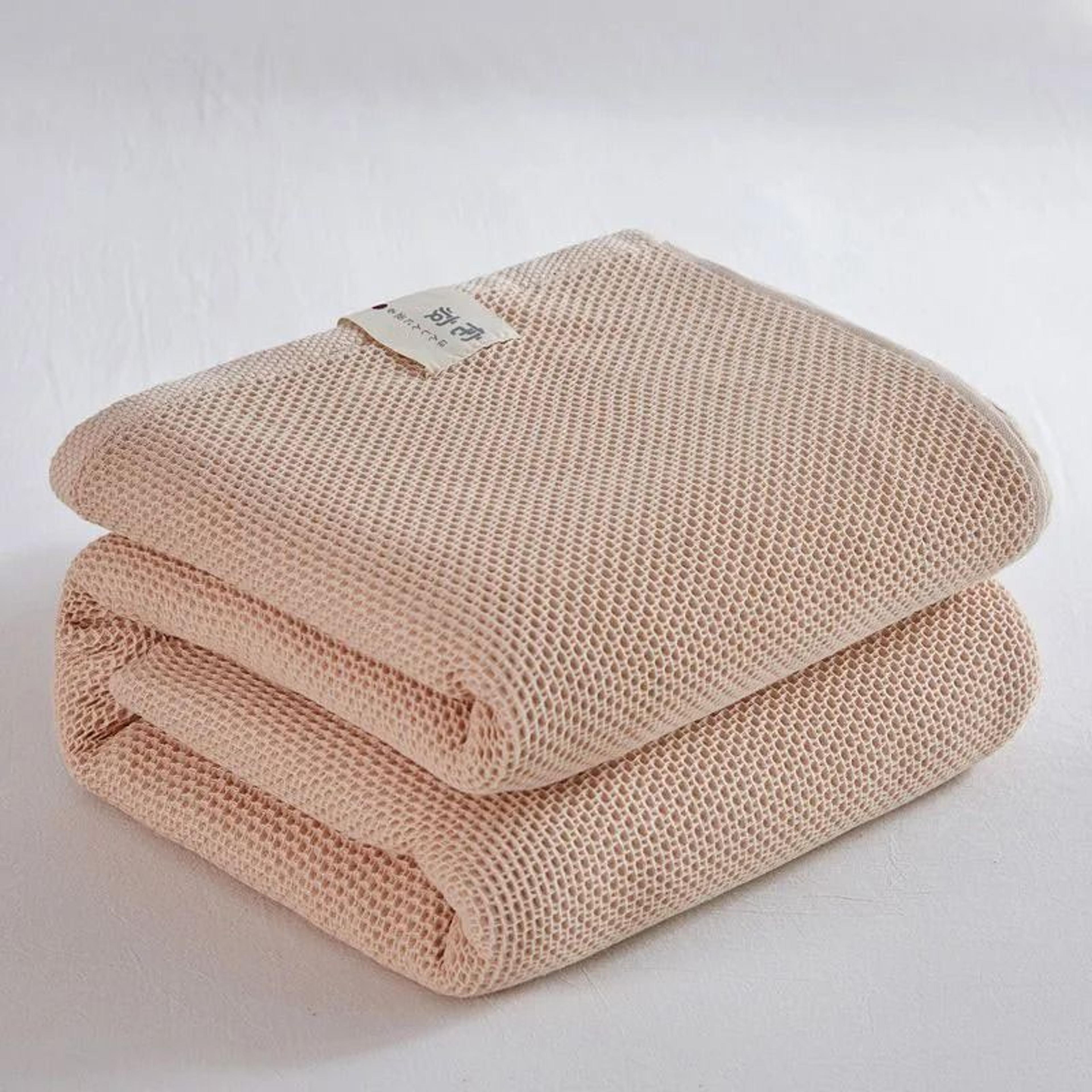 Solid Cotton Waffle Weave Bedspread Throw Breathable Plaid Sofa Cover  Summer Quilt 12