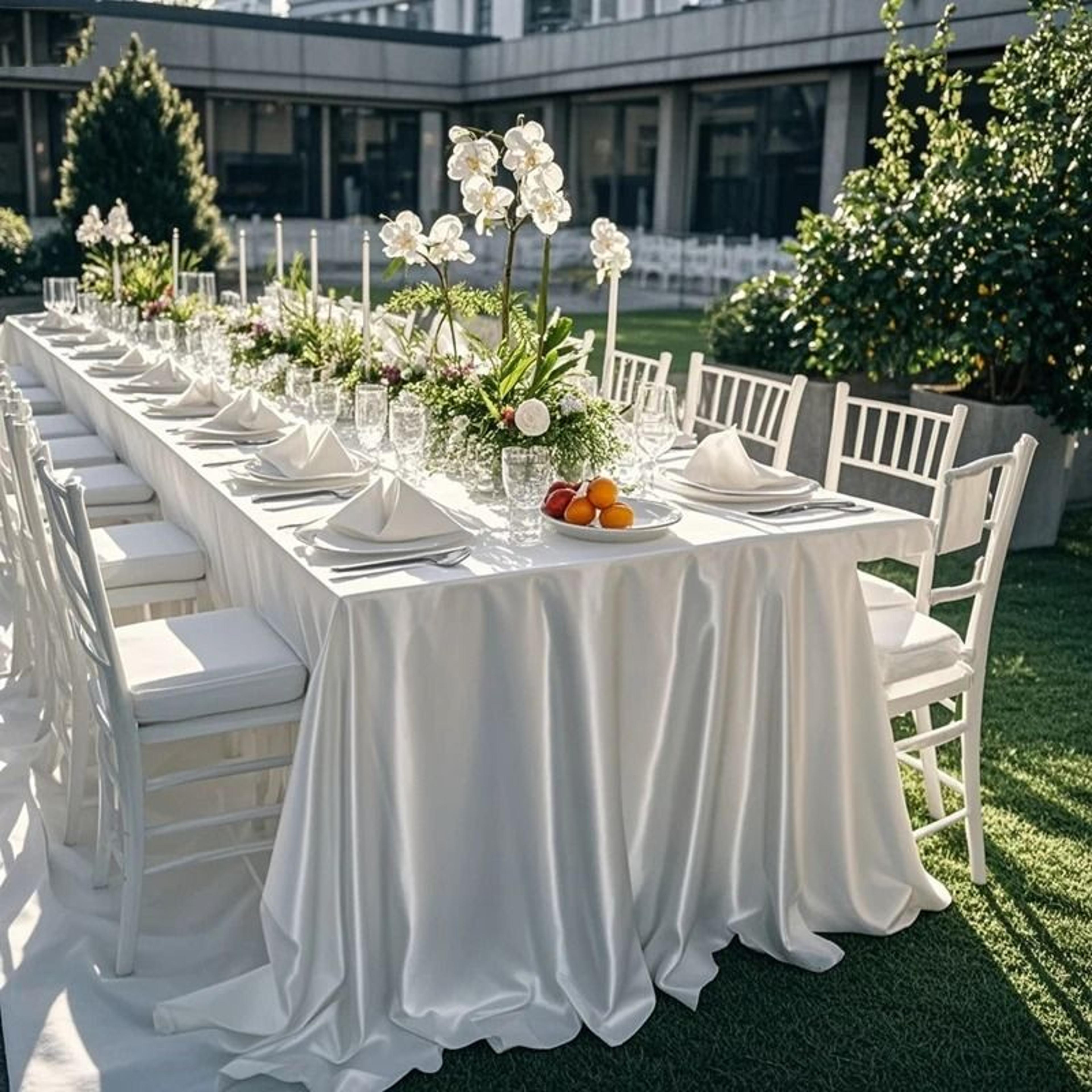 Silky Soft Satin Rectangle Tablecloth Lustrous Decorative Table Cover For Weddings Banquets  Partie 4