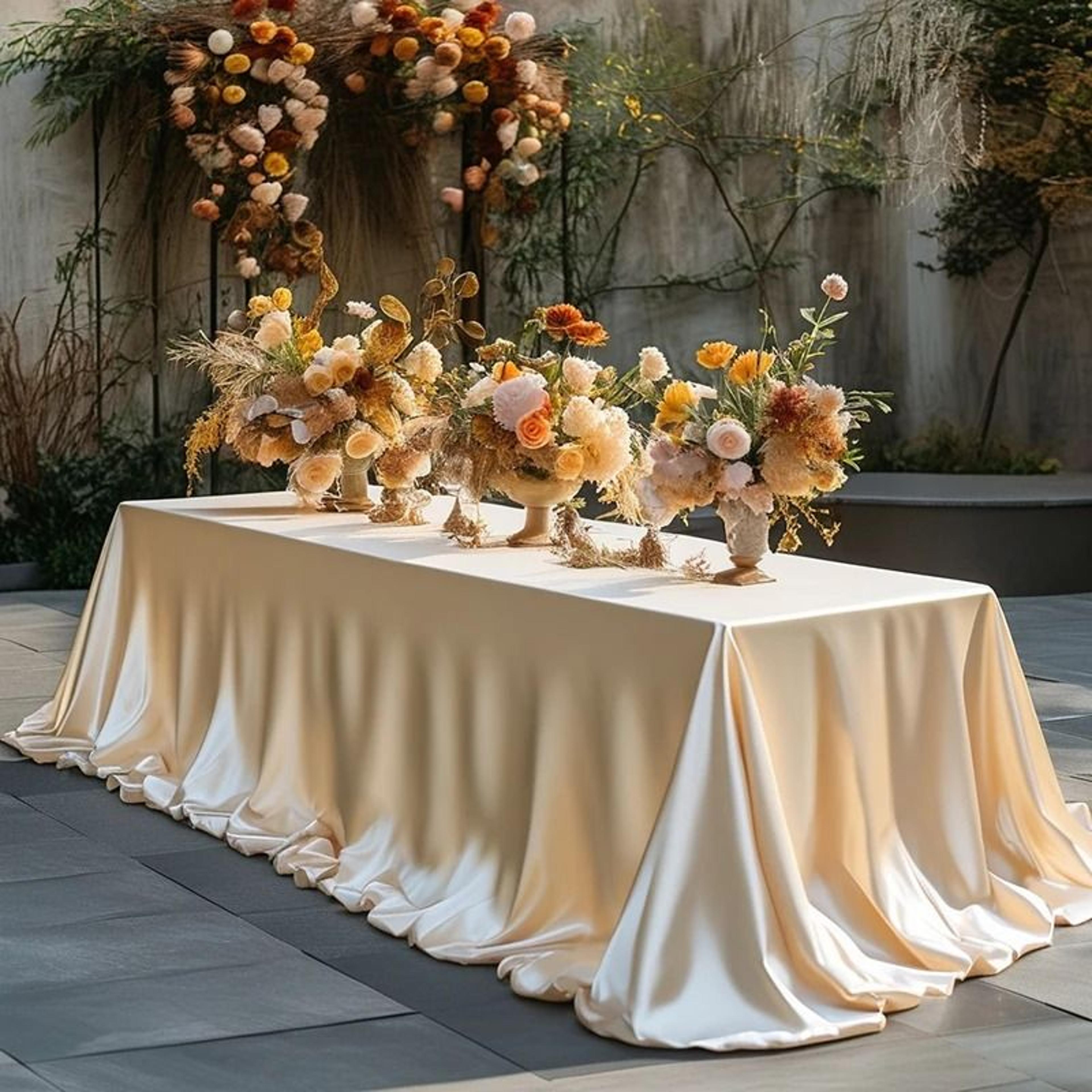 Silky Soft Satin Rectangle Tablecloth Lustrous Decorative Table Cover For Weddings Banquets  Partie 19