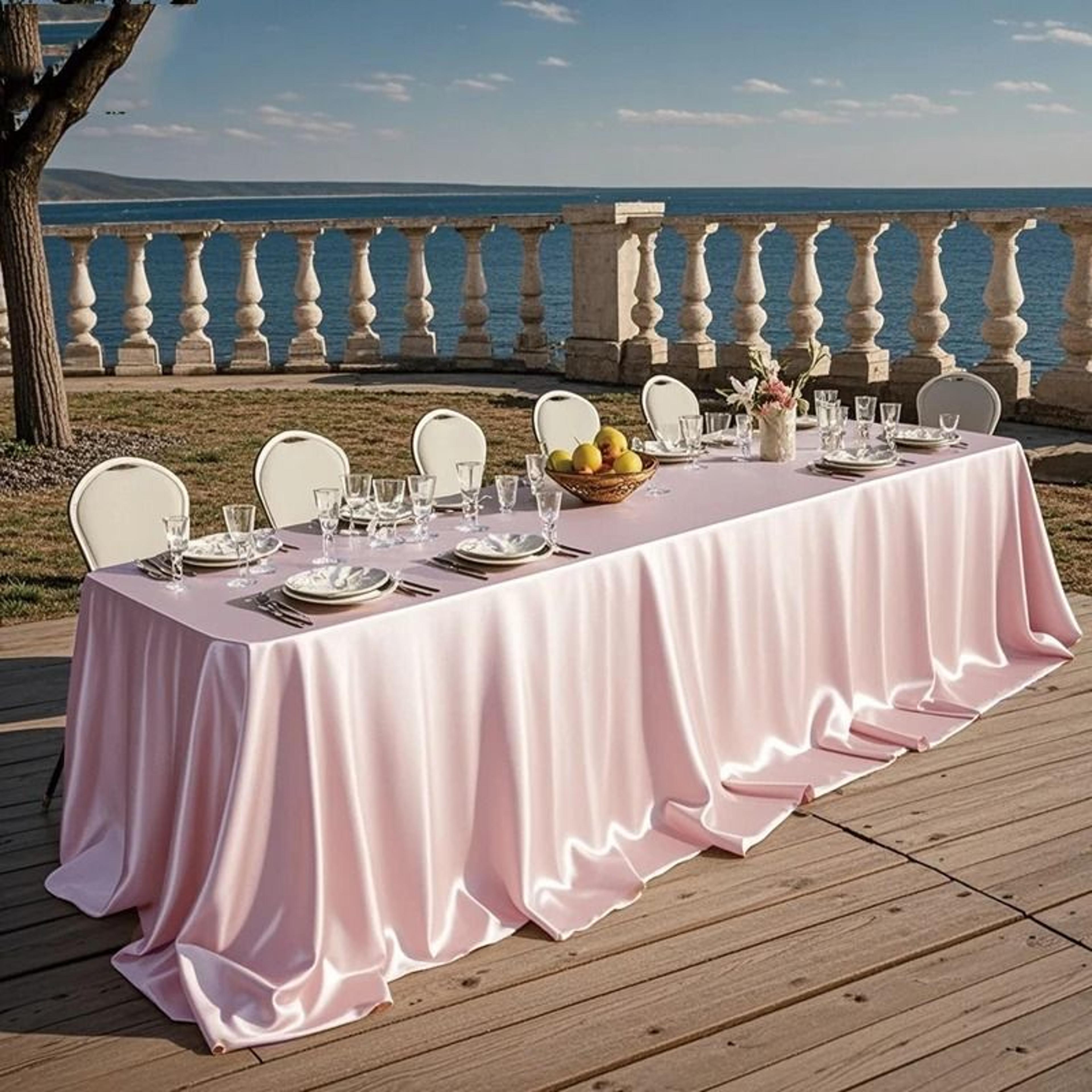 Silky Soft Satin Rectangle Tablecloth Lustrous Decorative Table Cover For Weddings Banquets  Partie 17