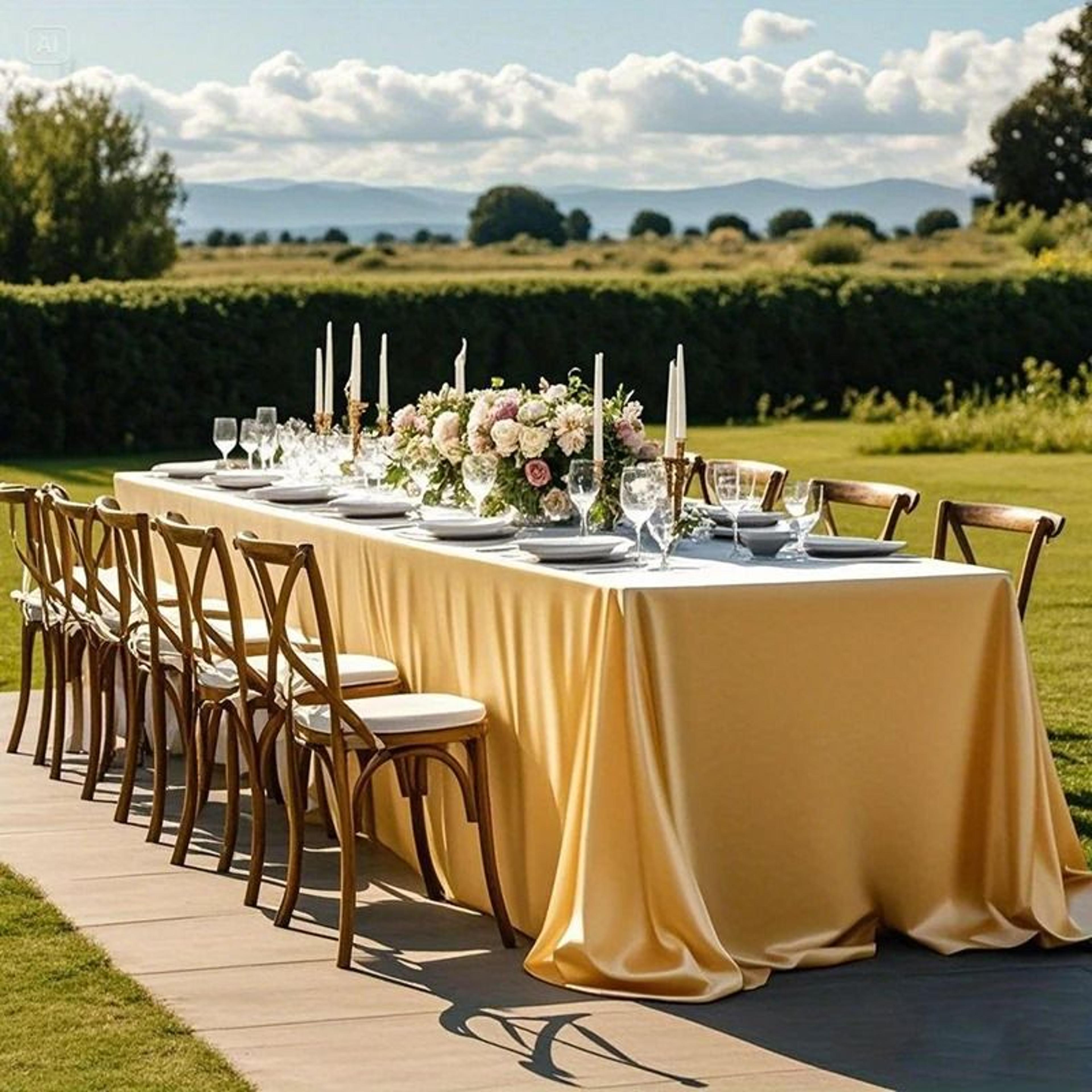 Silky Soft Satin Rectangle Tablecloth Lustrous Decorative Table Cover For Weddings Banquets  Partie 20