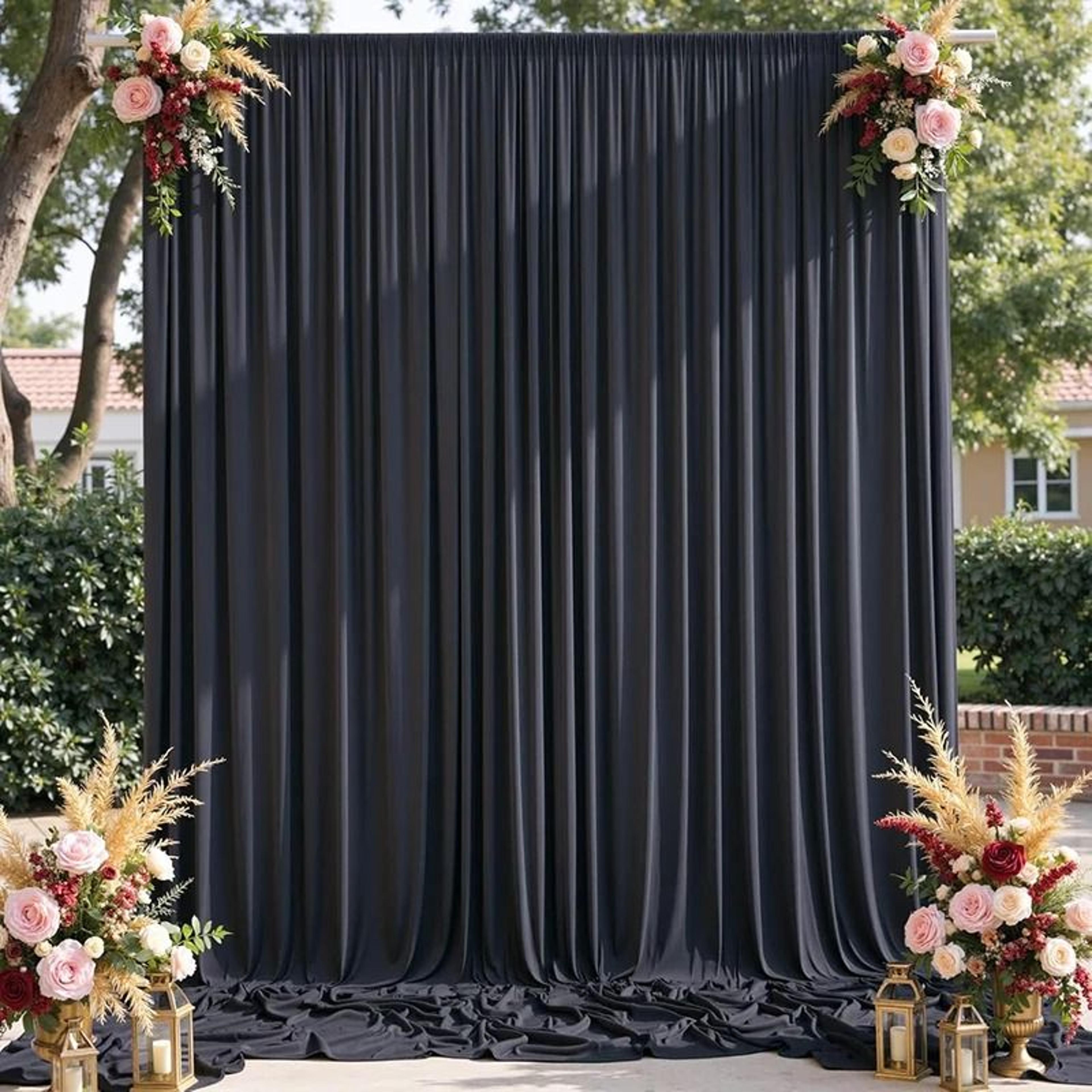 White Ceiling Backdrop Drapes WrinkleFree Tent Rod Pocket Curtains For Wedding Ceremonies  Party De 11
