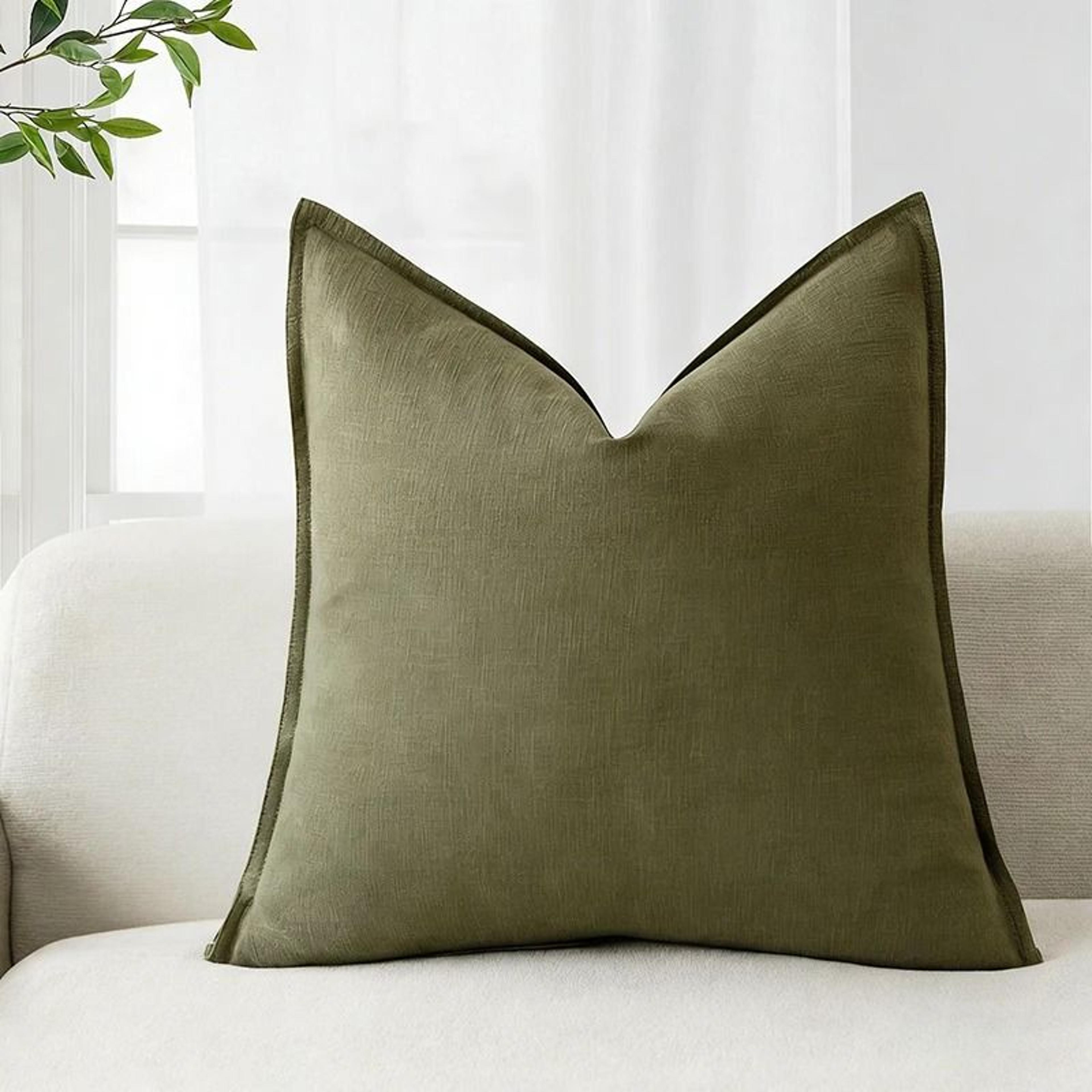 Solid Color Cotton Linen Throw Pillow Cover Washable Sofa Cushion Case For Living Room Bed  Chair D 13