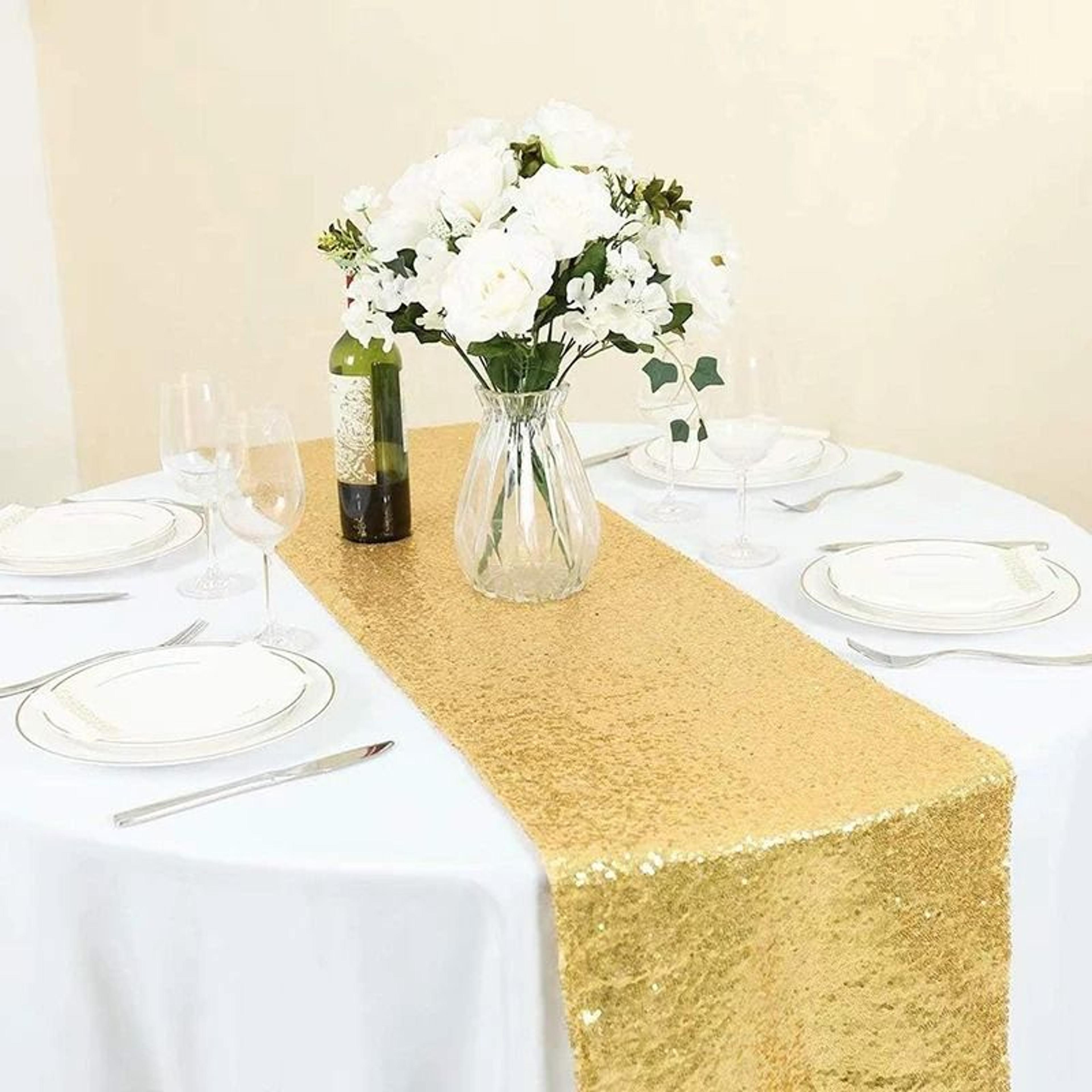 Sparkling Golden Sequin Table Runner Glittering Tablecloth Runner For Weddings Baby Showers Christm 4