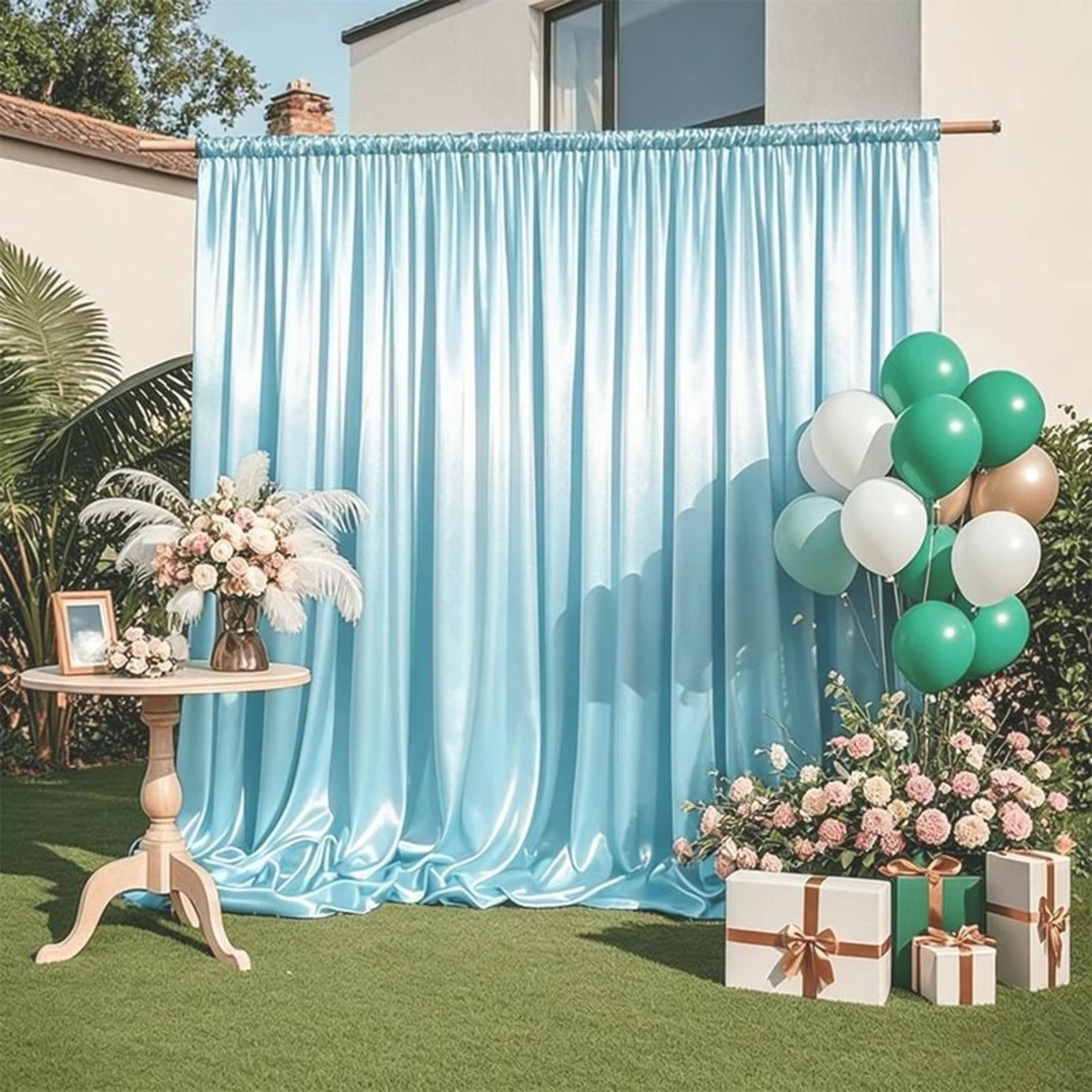 Lustrous Satin Backdrop Curtain Drapes Smooth SilkLike Stage Background Cloth For Weddings Photo Bo 15