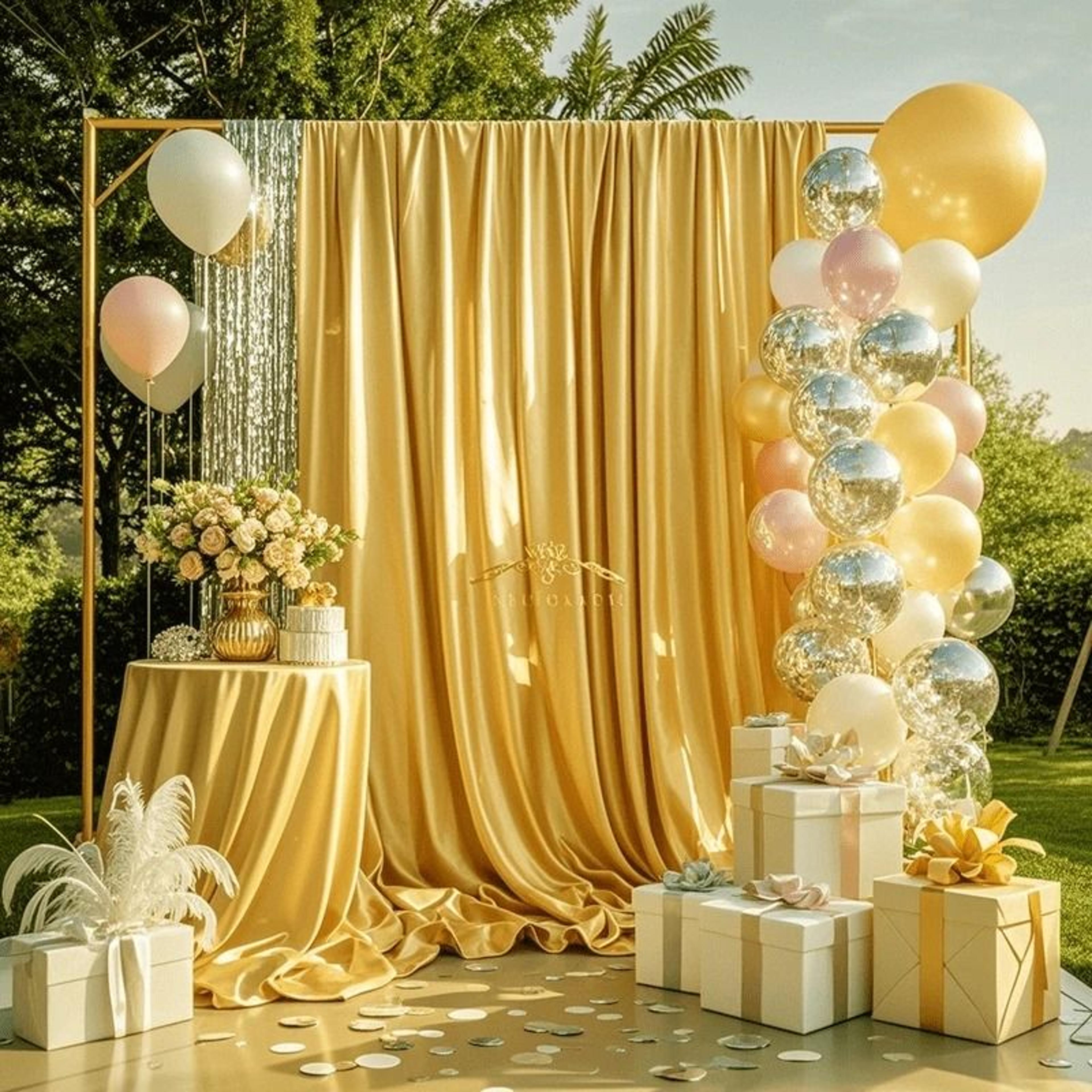 Lustrous Satin Backdrop Curtain Drapes Smooth SilkLike Stage Background Cloth For Weddings Photo Bo 14