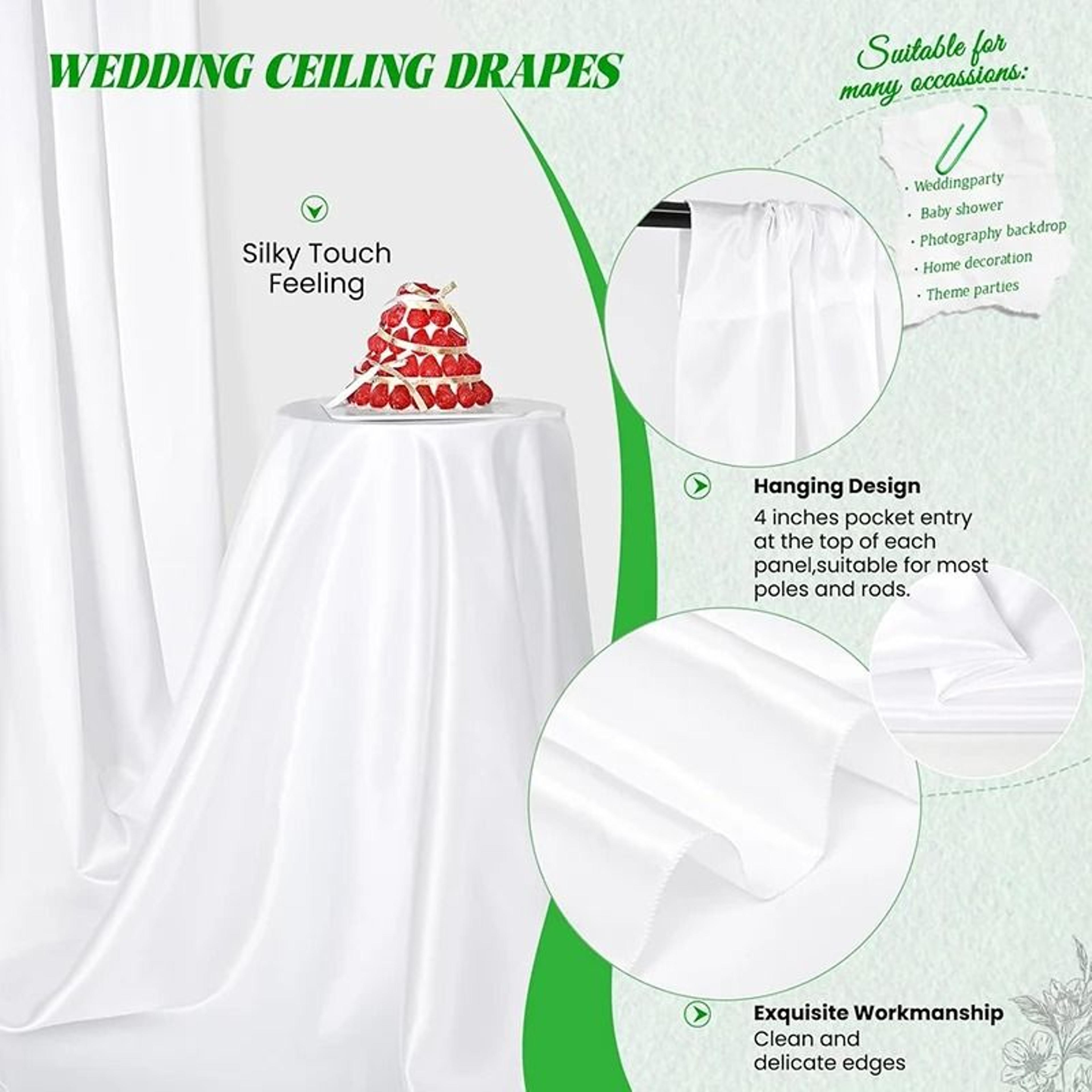 WrinkleFree Satin Backdrop Curtains Silky Smooth Background Drapes For Weddings Proms Christmas  Ba 4