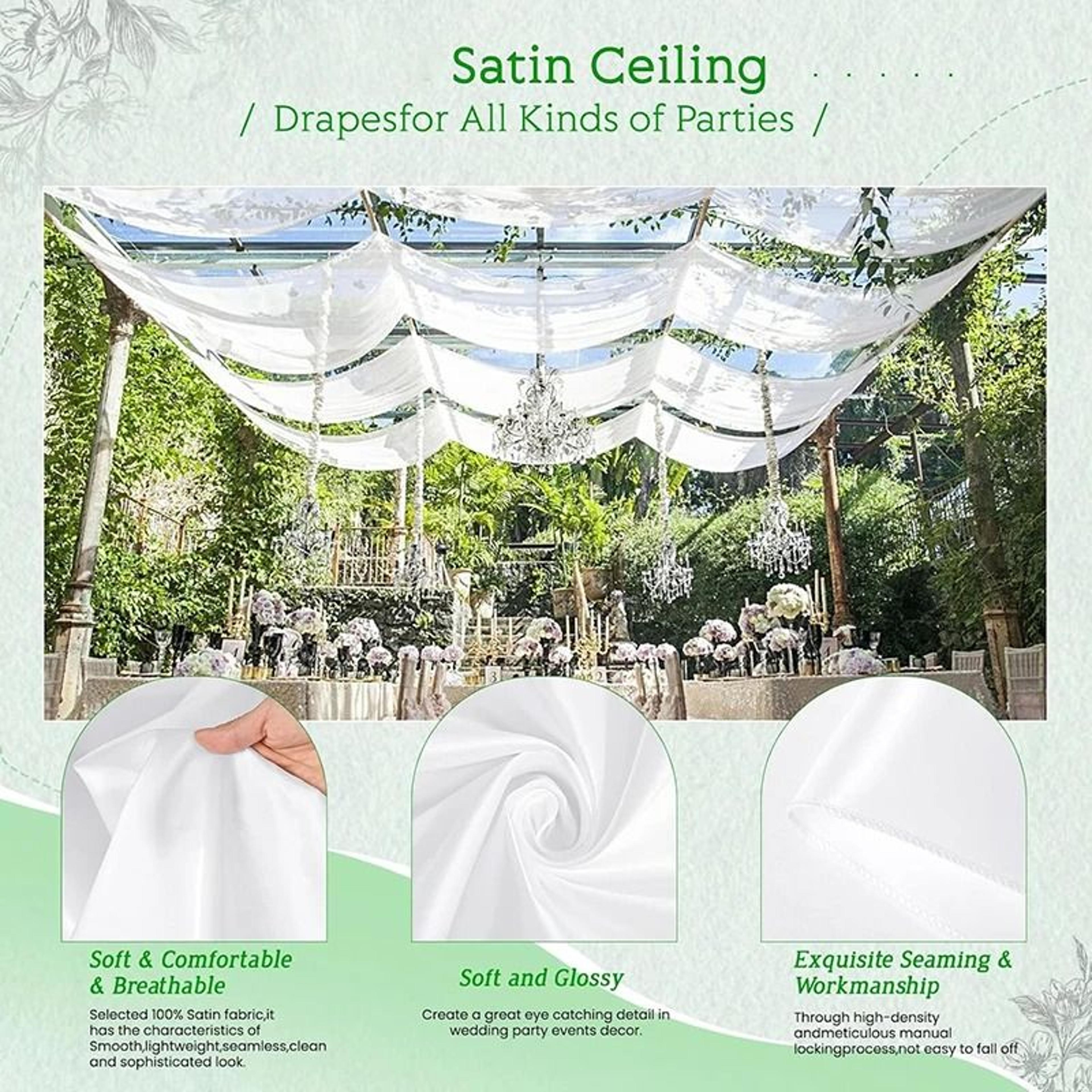 WrinkleFree Satin Backdrop Curtains Silky Smooth Background Drapes For Weddings Proms Christmas  Ba 3