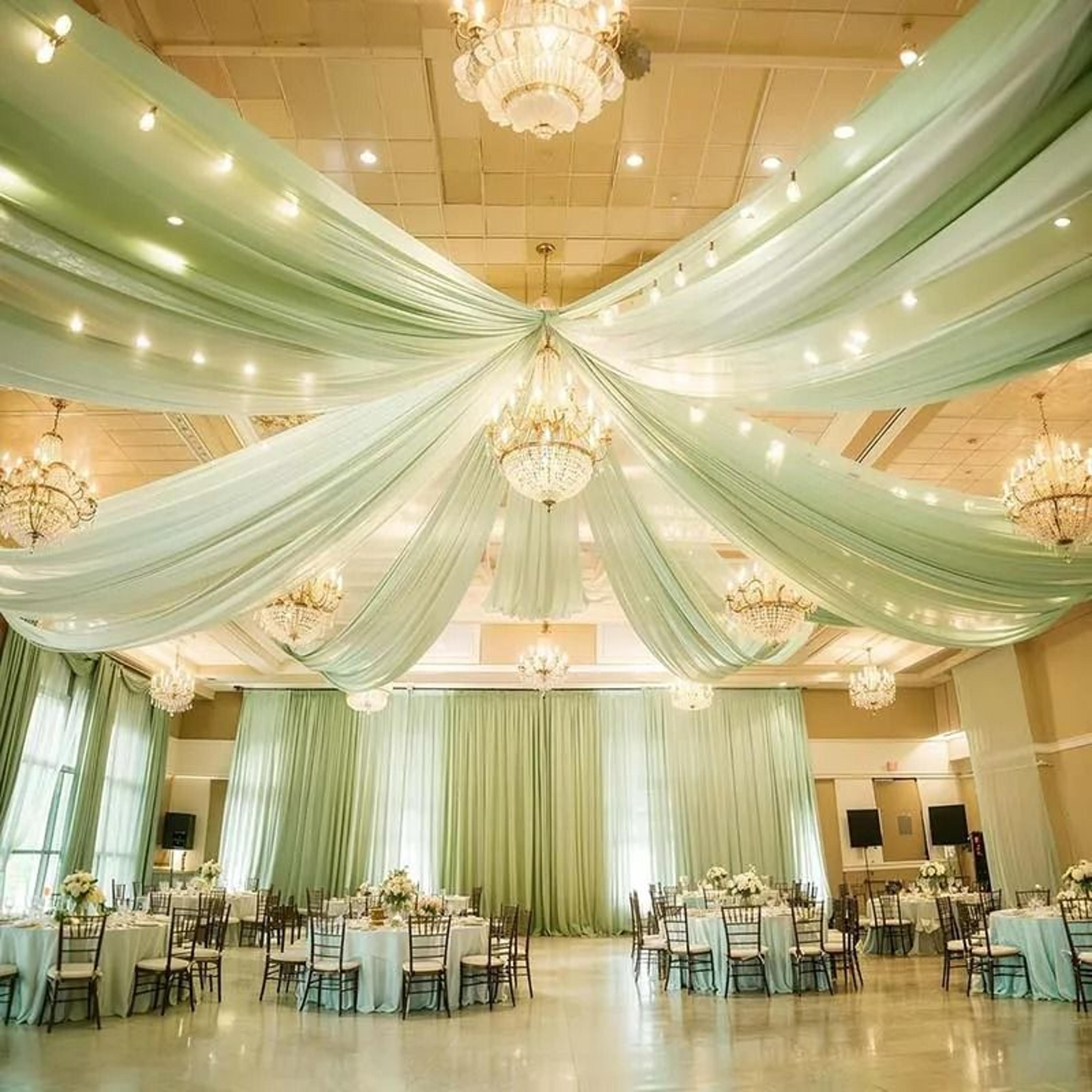Wedding Ceiling Drapes  Arch Drapery Ethereal Sheer Chiffon Curtain For Wedding Reception Party  Be 1