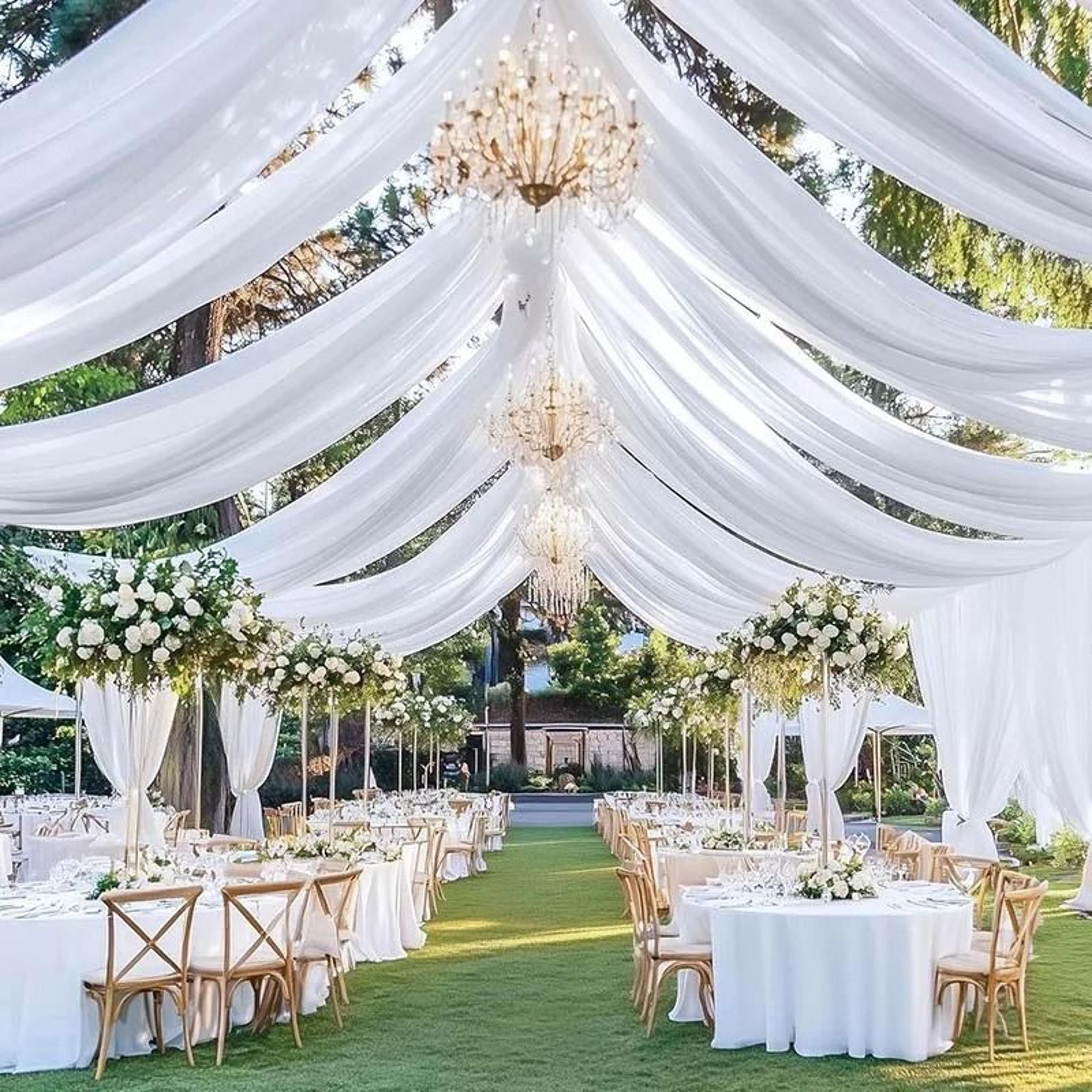 Wedding Ceiling Drapes  Arch Drapery Ethereal Sheer Chiffon Curtain For Wedding Reception Party  Be 0