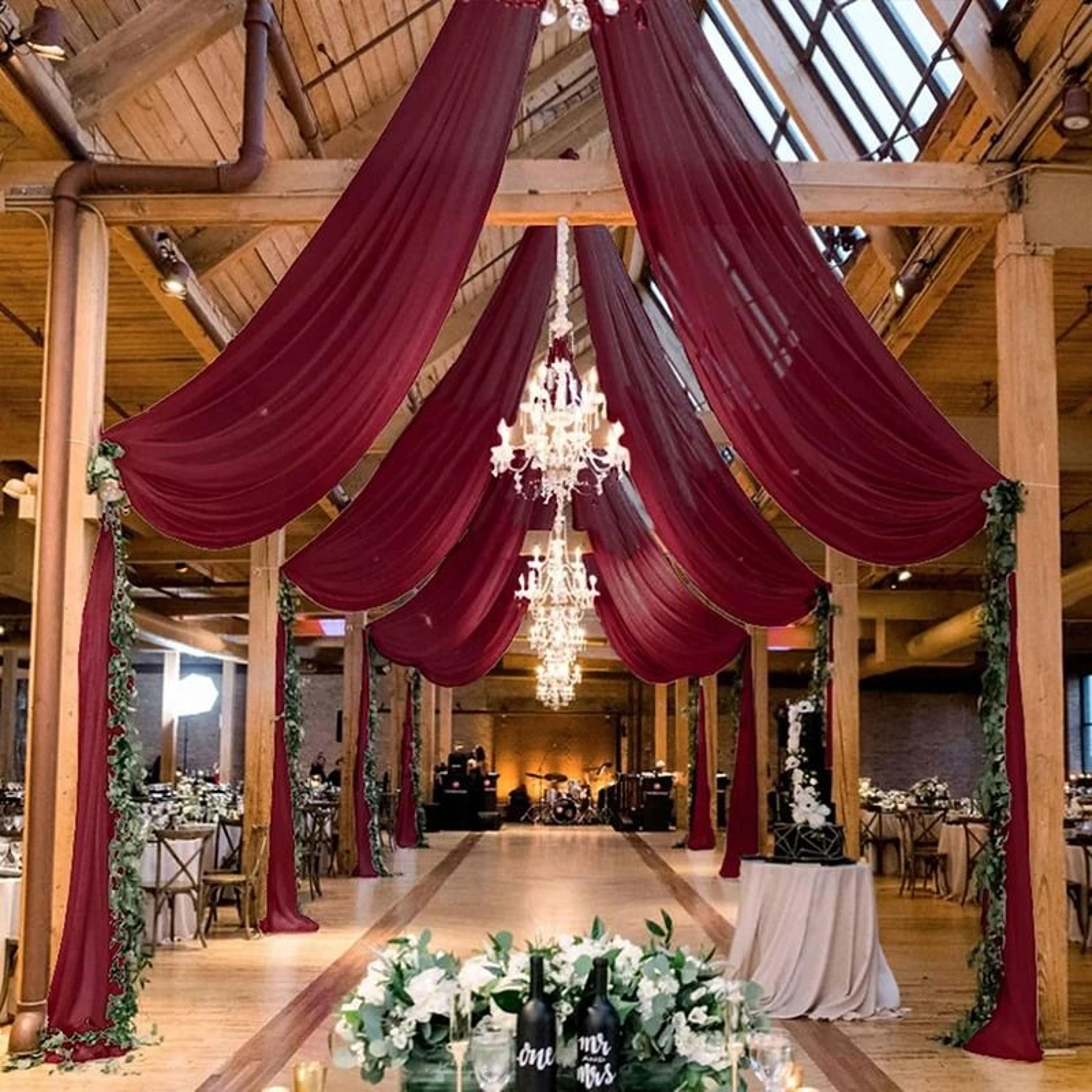 Wedding Ceiling Drapes  Arch Drapery Ethereal Sheer Chiffon Curtain For Wedding Reception Party  Be 13