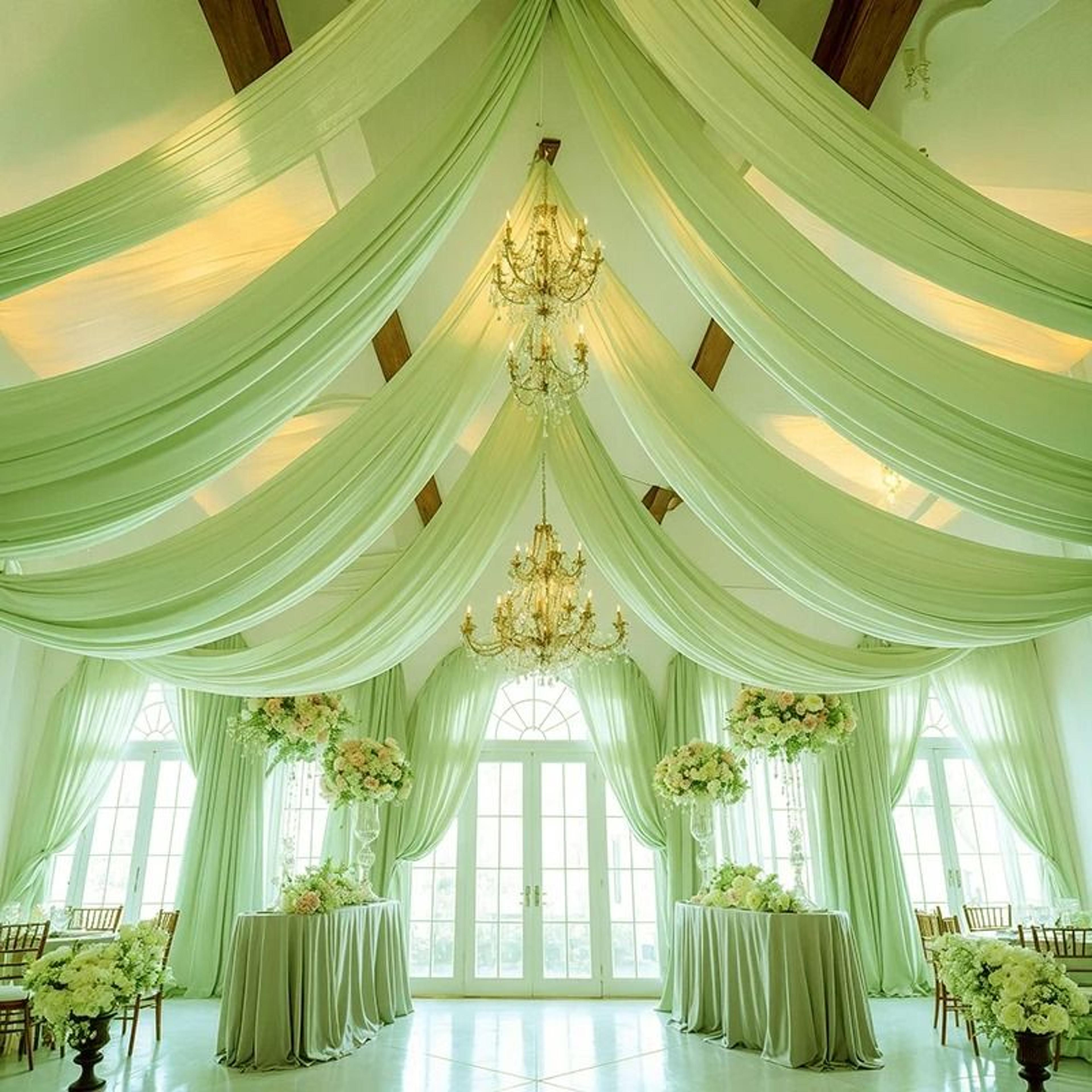 Wedding Ceiling Drapes  Arch Drapery Ethereal Sheer Chiffon Curtain For Wedding Reception Party  Be 19