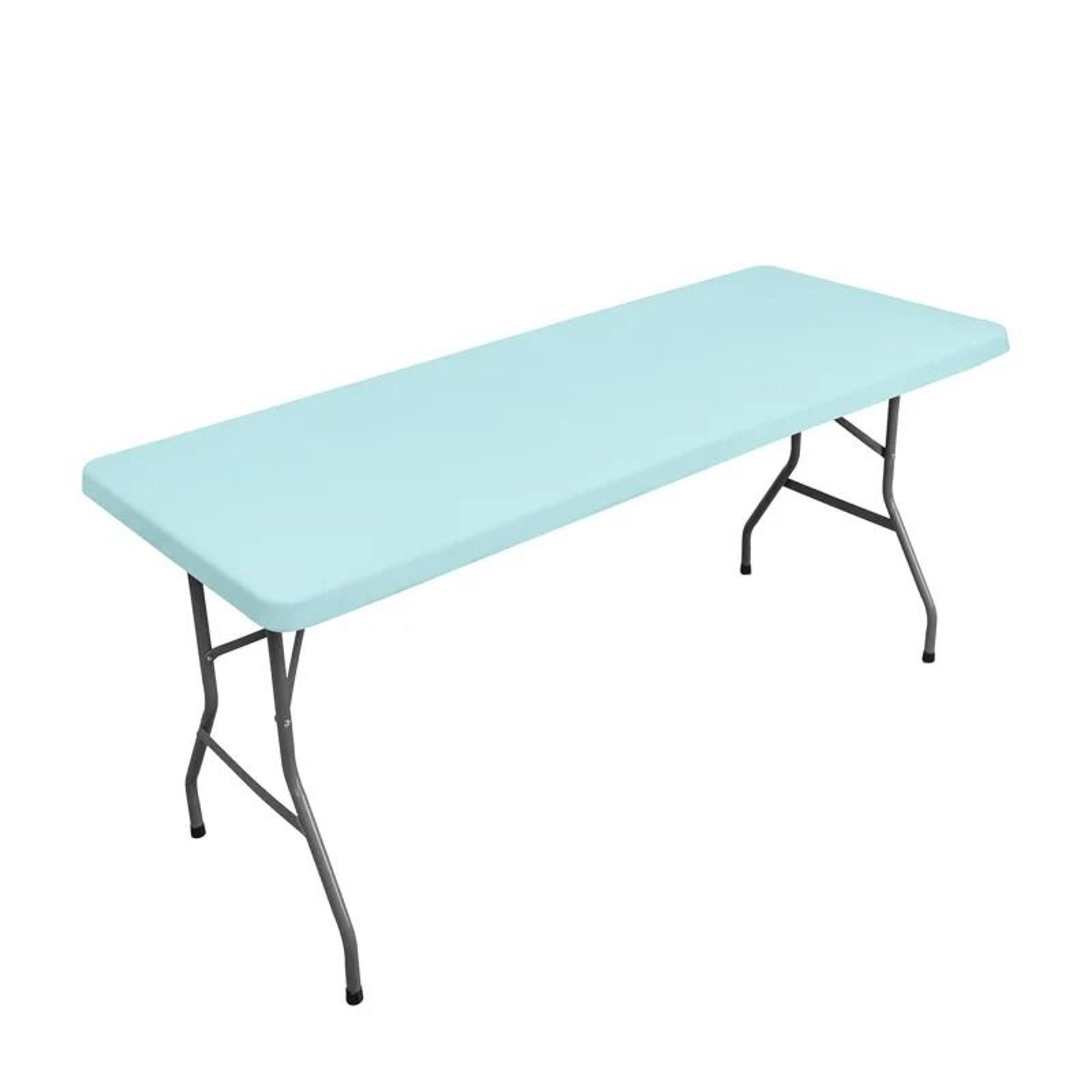 Fitted Elastic Spandex Stretch Tablecloth FormFitting White Cover For 6ft Rectangle  Round Tables 10