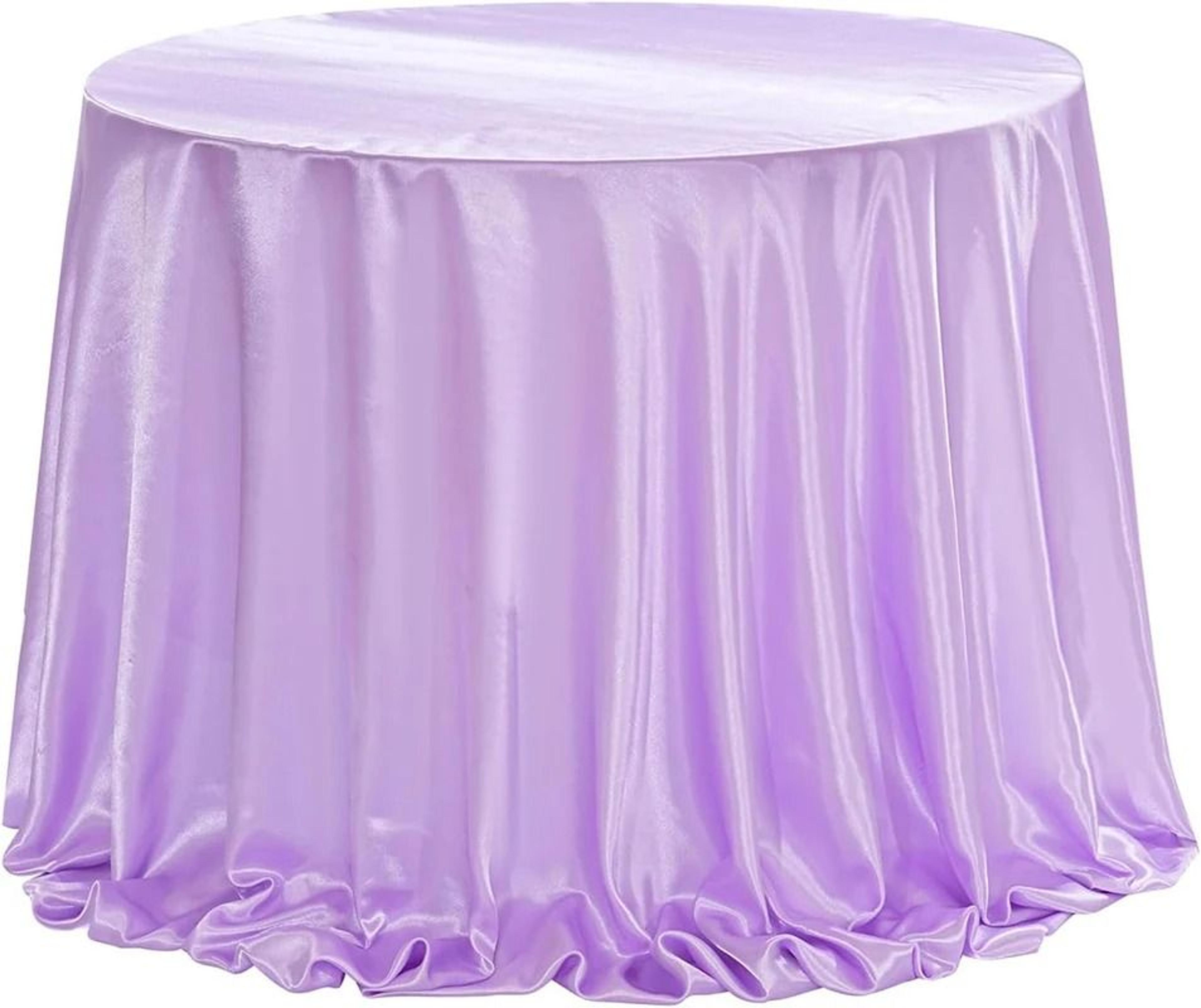 60 Inch Round Satin Tablecloth Silk Smooth Table Cover Overlay For Christmas Dining  Wedding Decor 22