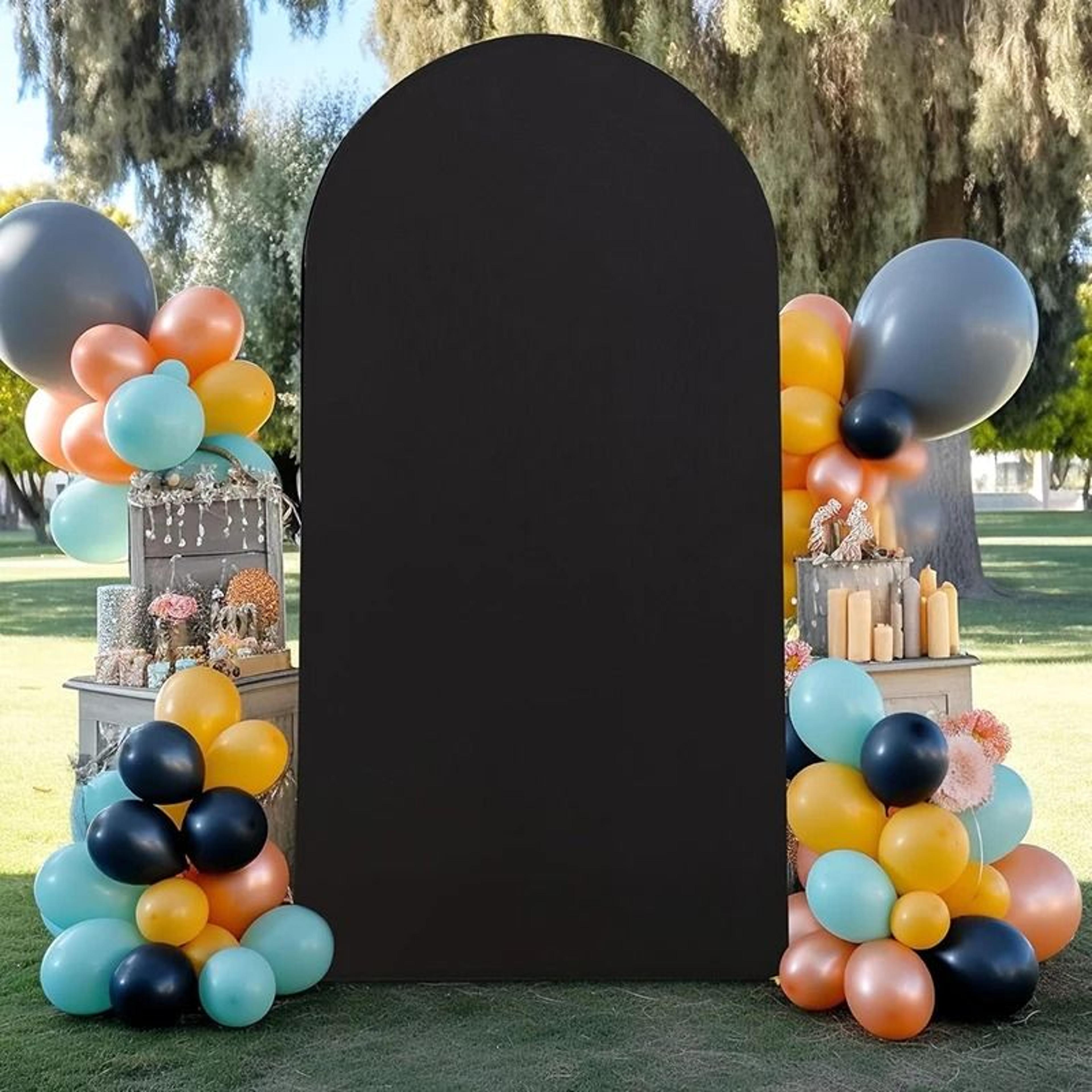 Wedding Arch Cover Spandex Fitted Chiara Backdrop 2Sided Round Top Cover For Parties  Events 8