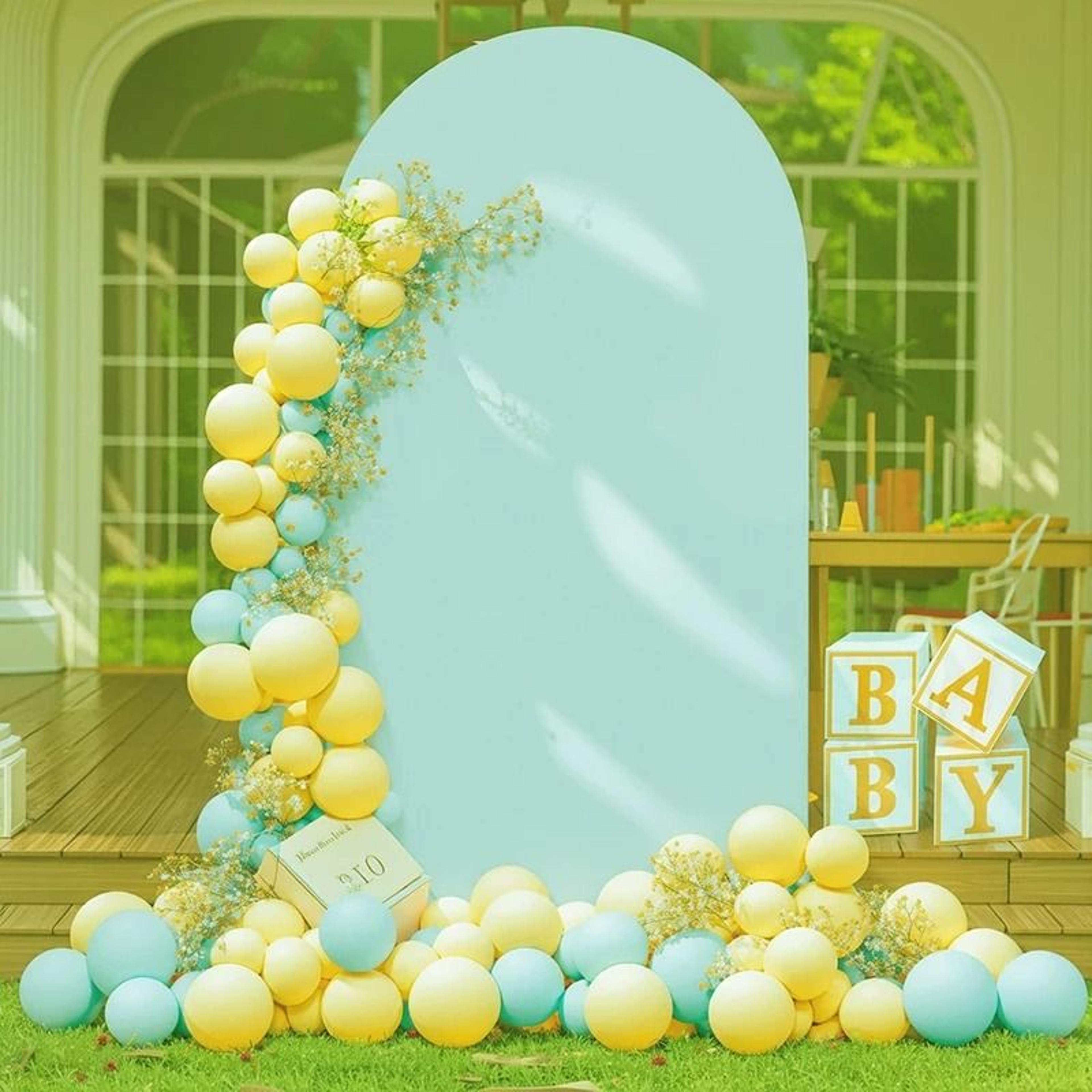 Wedding Arch Cover Spandex Fitted Chiara Backdrop 2Sided Round Top Cover For Parties  Events 12