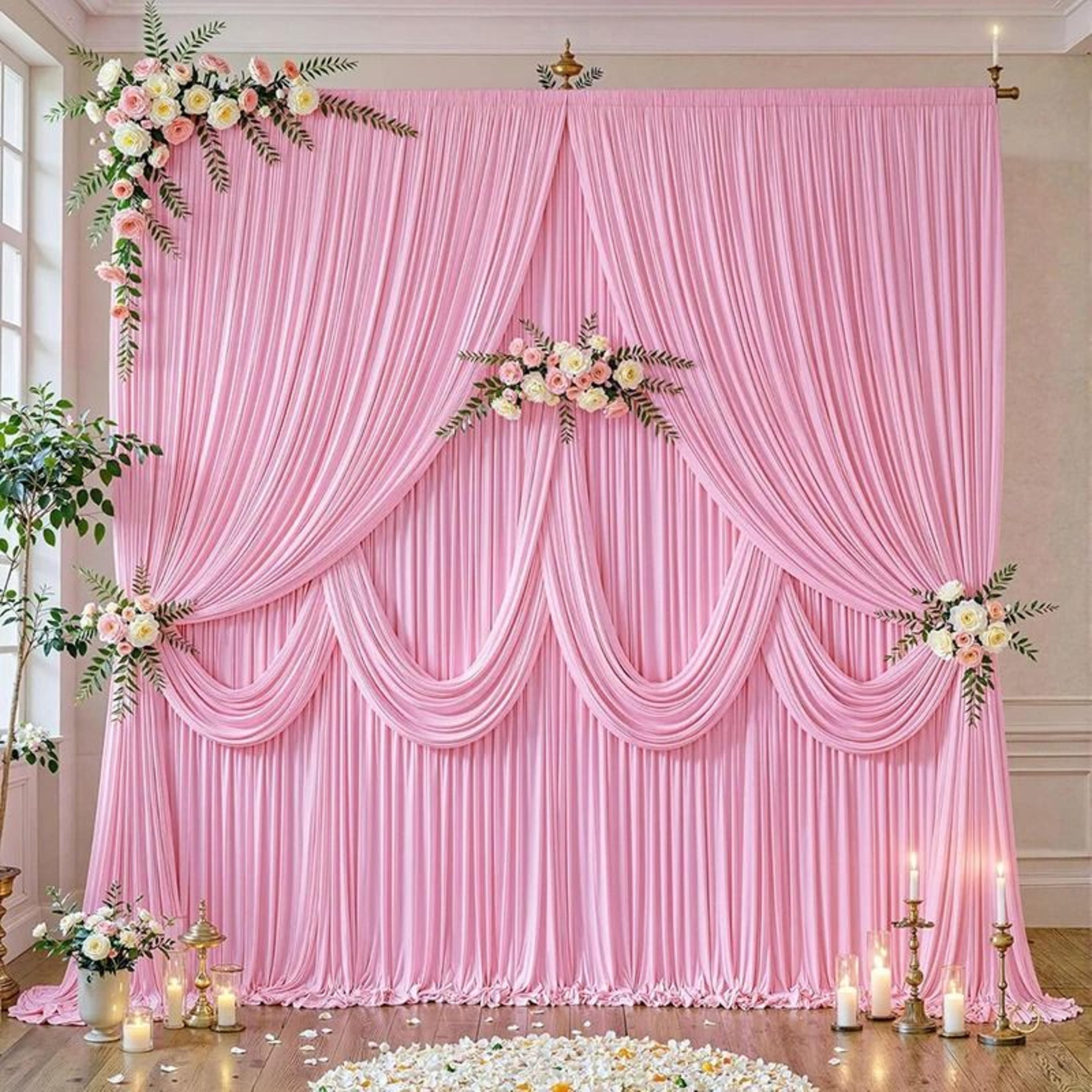 1 Panel 5FTx10FT Wrinkle Free Black Backdrop Curtain Polyester Photo Drape For Weddings  Stage Deco 5