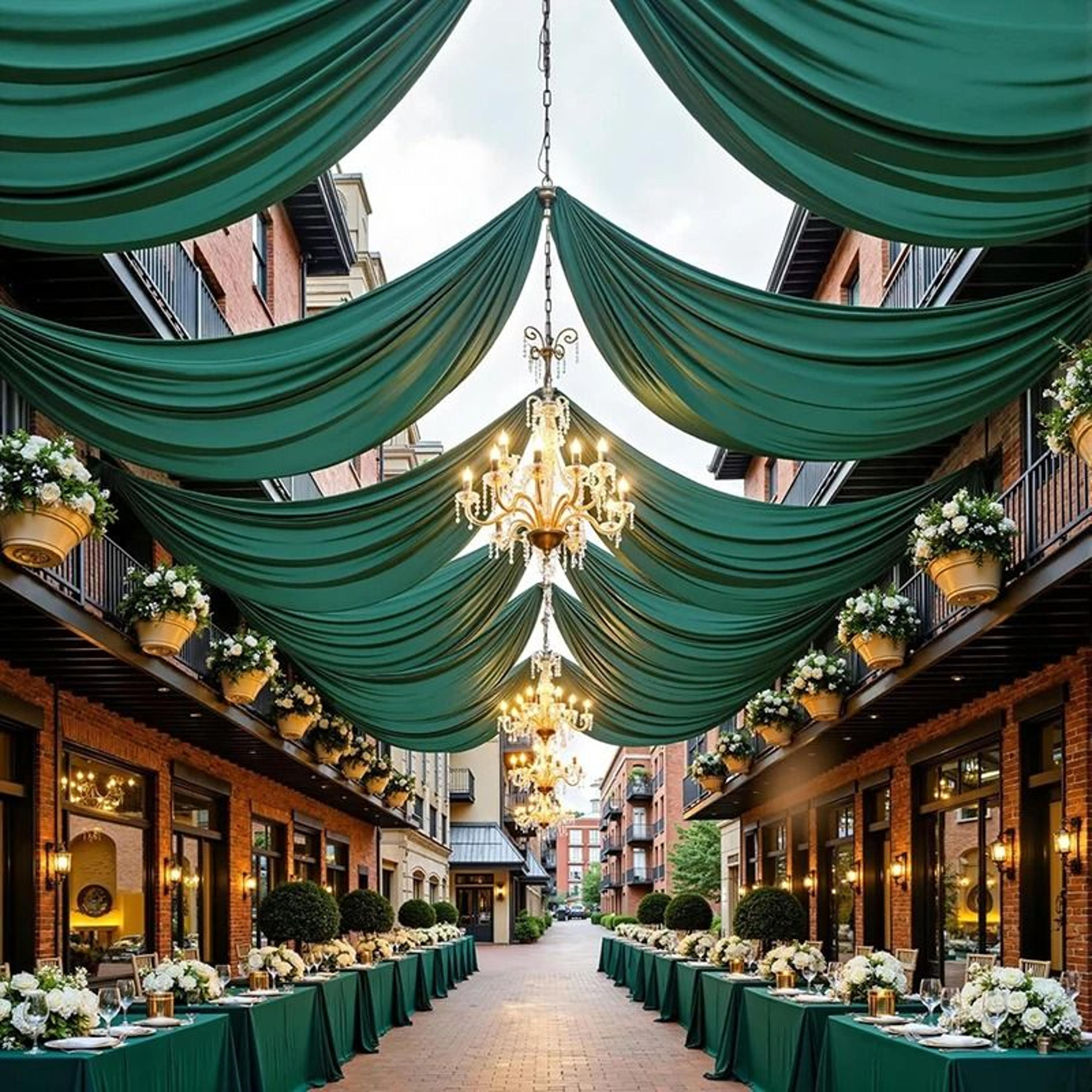 Wrinkle Free Silky Polyester Backdrop Curtains Ceiling  Stage Drapes For Wedding  Photography Decor 5