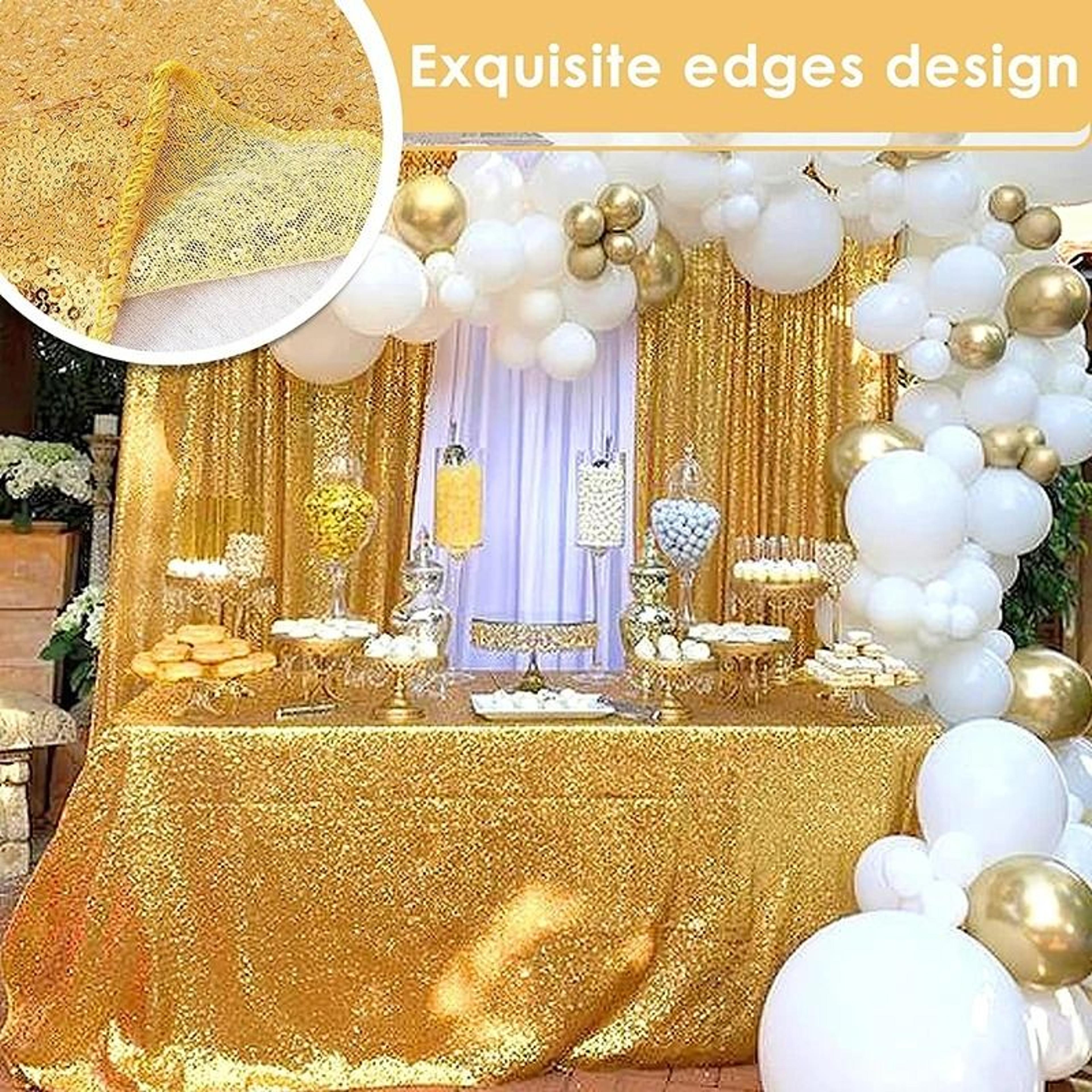 Gold Sequin Tablecloth Sparkle Cover Glitter Rectangle Overlay For Wedding Birthday  Cake Table Dec 3