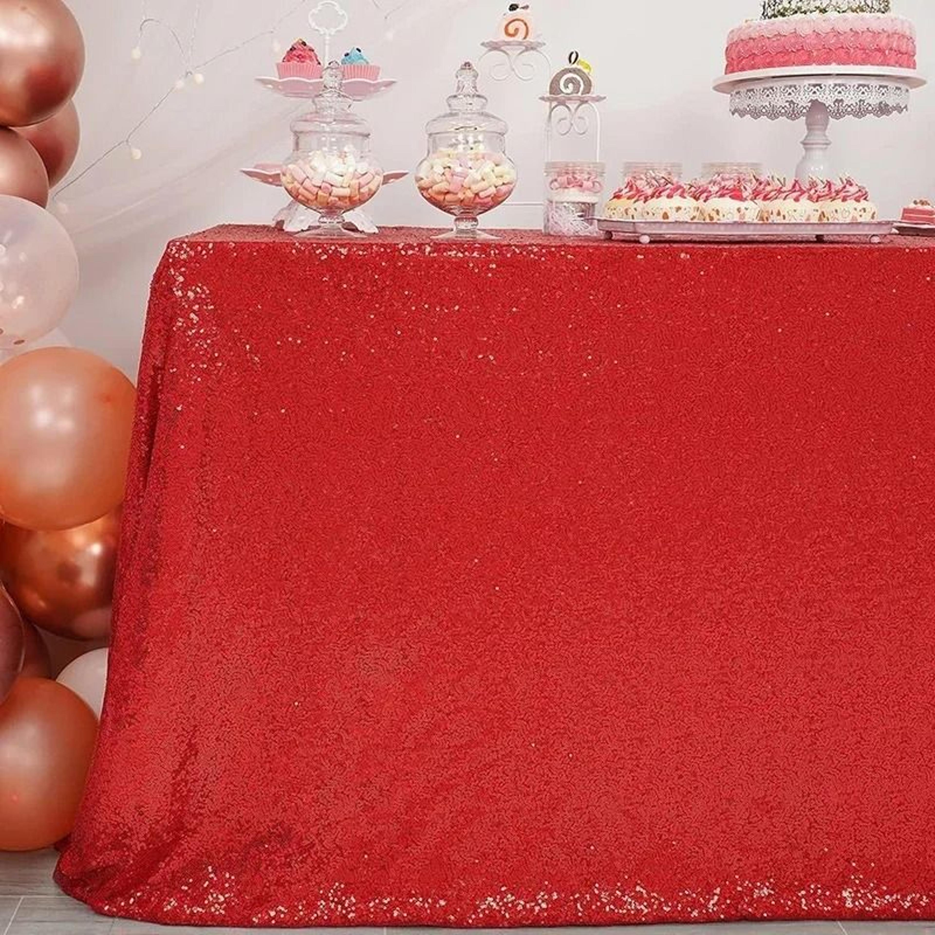 Gold Sequin Tablecloth Sparkle Cover Glitter Rectangle Overlay For Wedding Birthday  Cake Table Dec 8