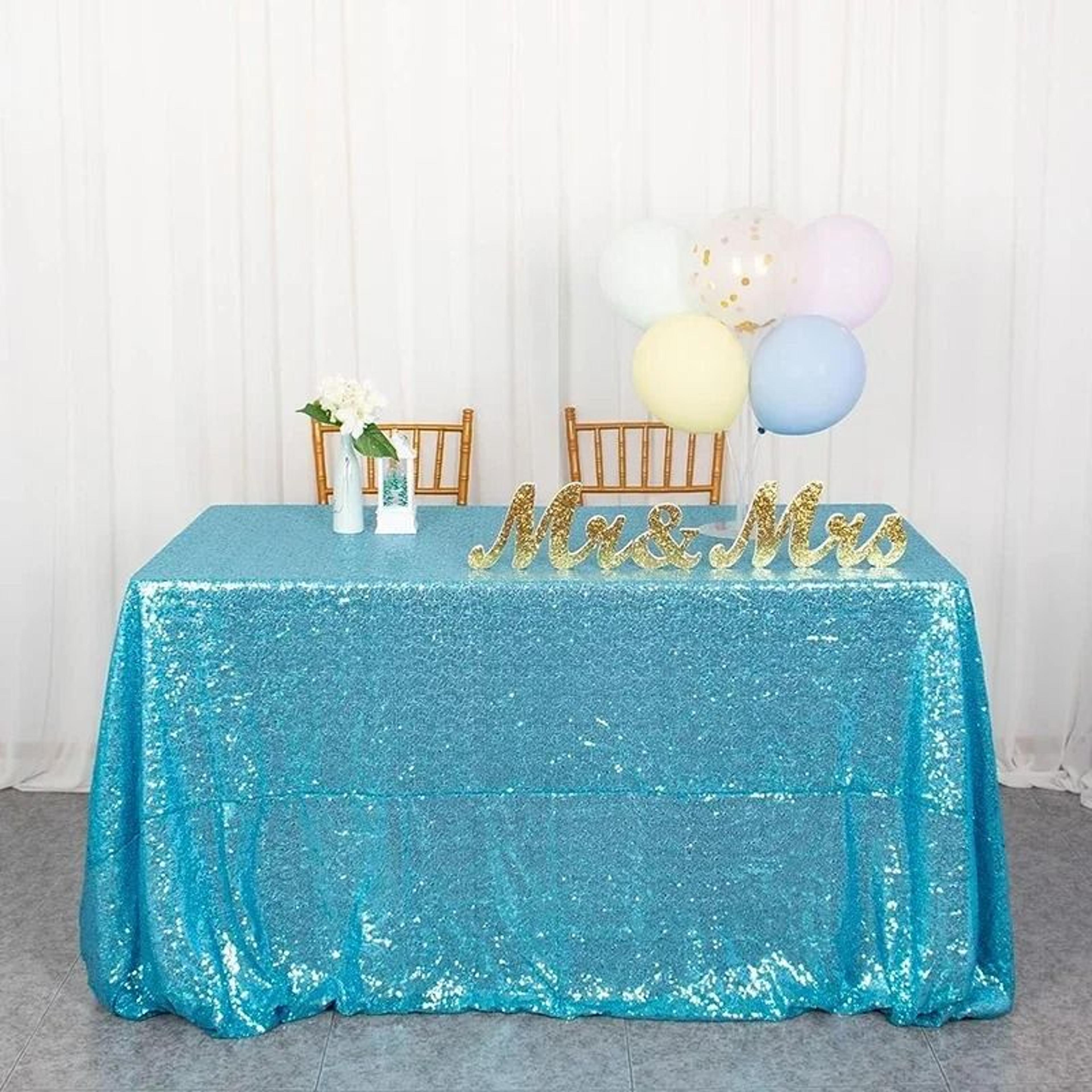 Gold Sequin Tablecloth Sparkle Cover Glitter Rectangle Overlay For Wedding Birthday  Cake Table Dec 13