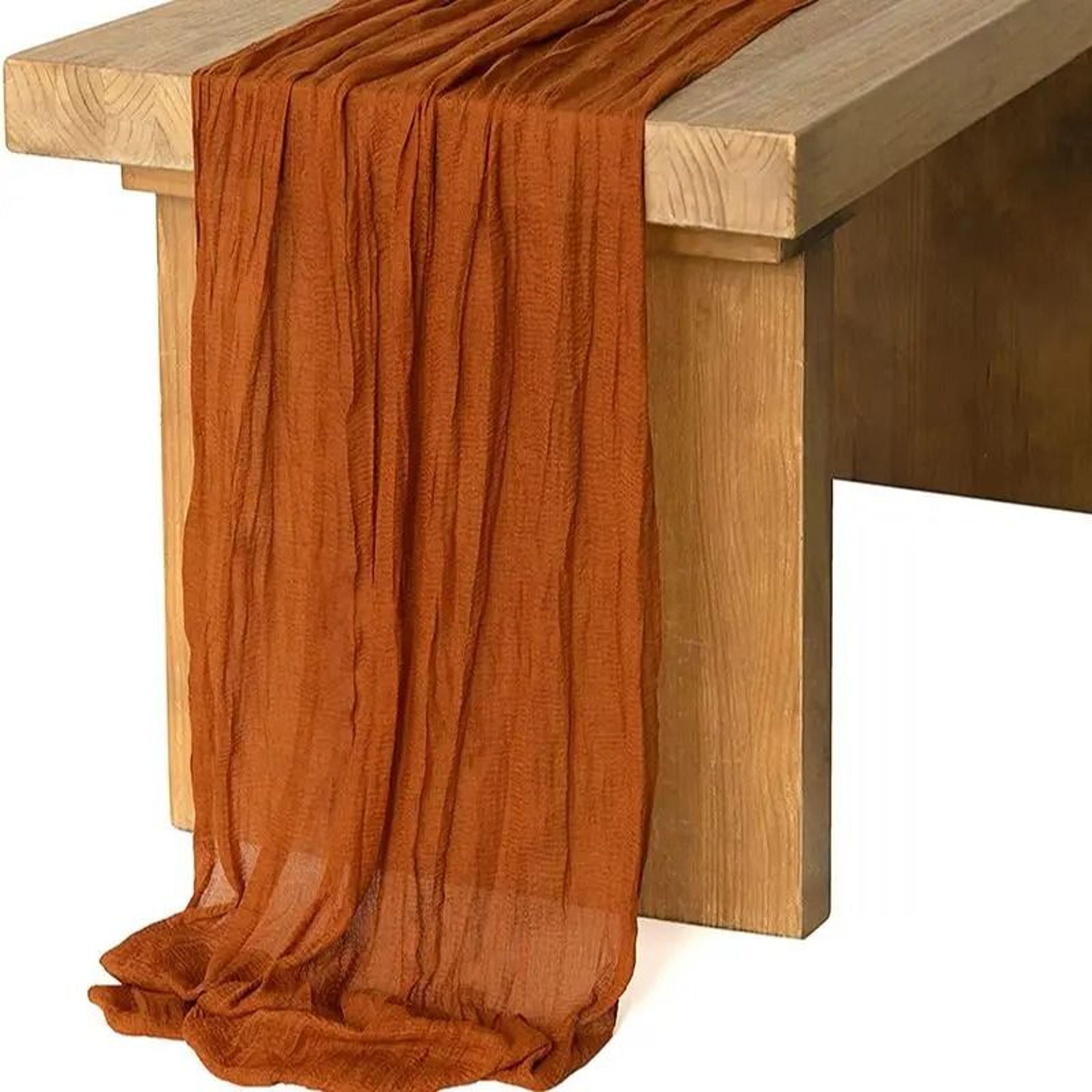 Beige Gauze Cheesecloth Table Runner Rustic Sheer Boho Decor For Wedding Baby Shower  Birthday Part 15
