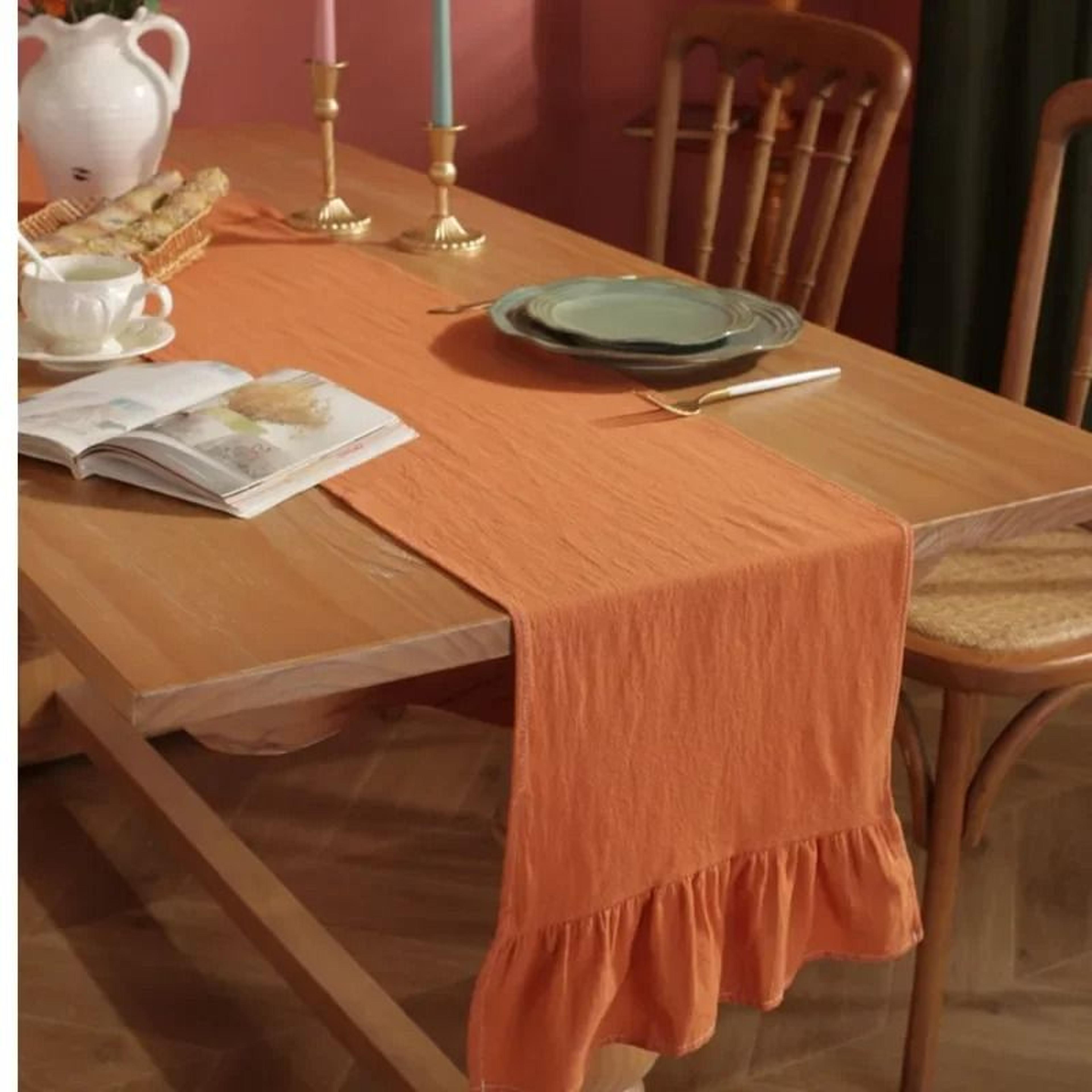 100 Cotton White Ruffle Table Runner Rustic Cottagecore Decor For Wedding Baby Shower  Kitchen 11