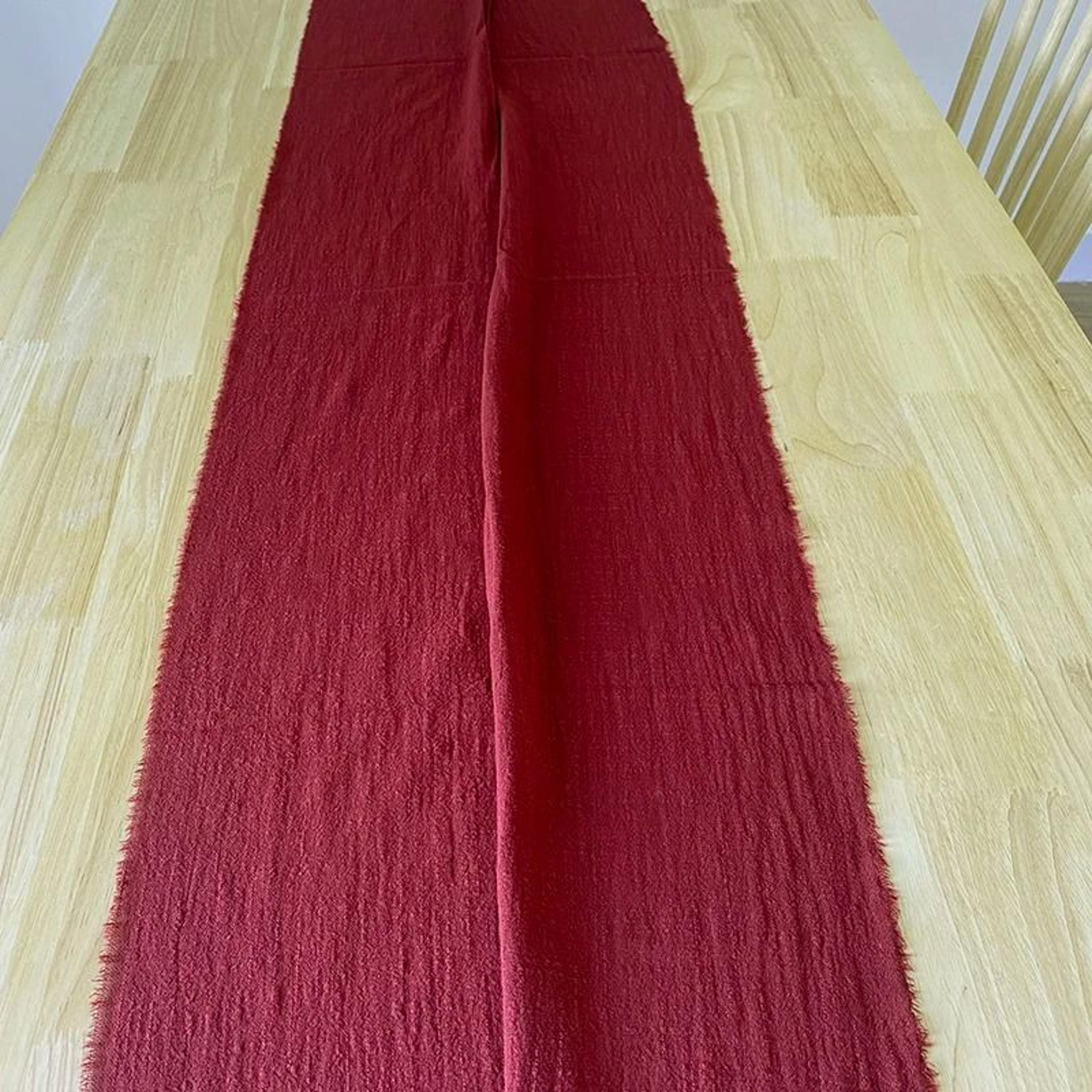 Burgundy Gauze Cotton Table Runner Rustic Sheer Runner For Wedding Halloween  Thanksgiving Decor 3