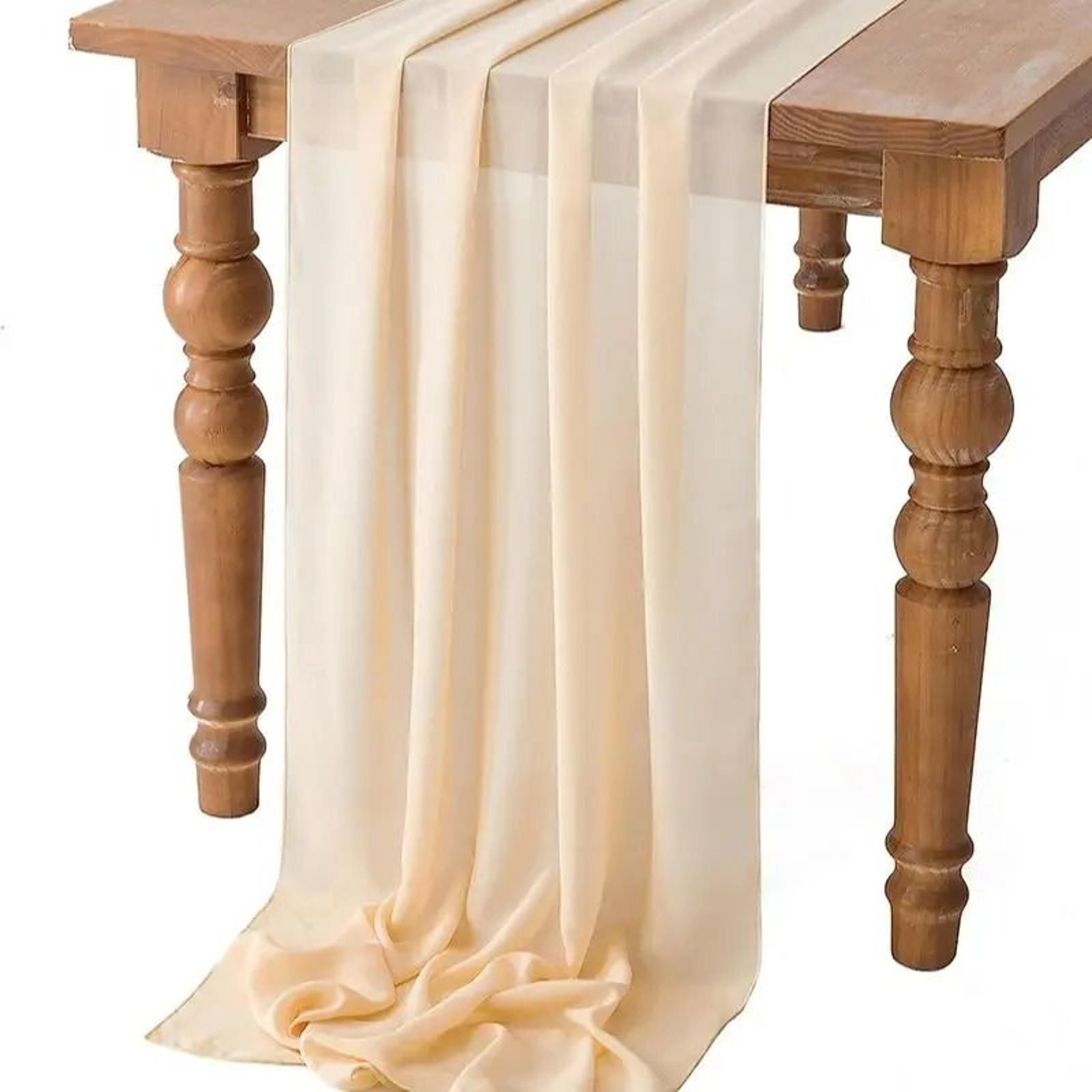 White Chiffon Sheer Table Runner Ethereal Romantic Drape For Wedding Baby Shower  Party Decor 12