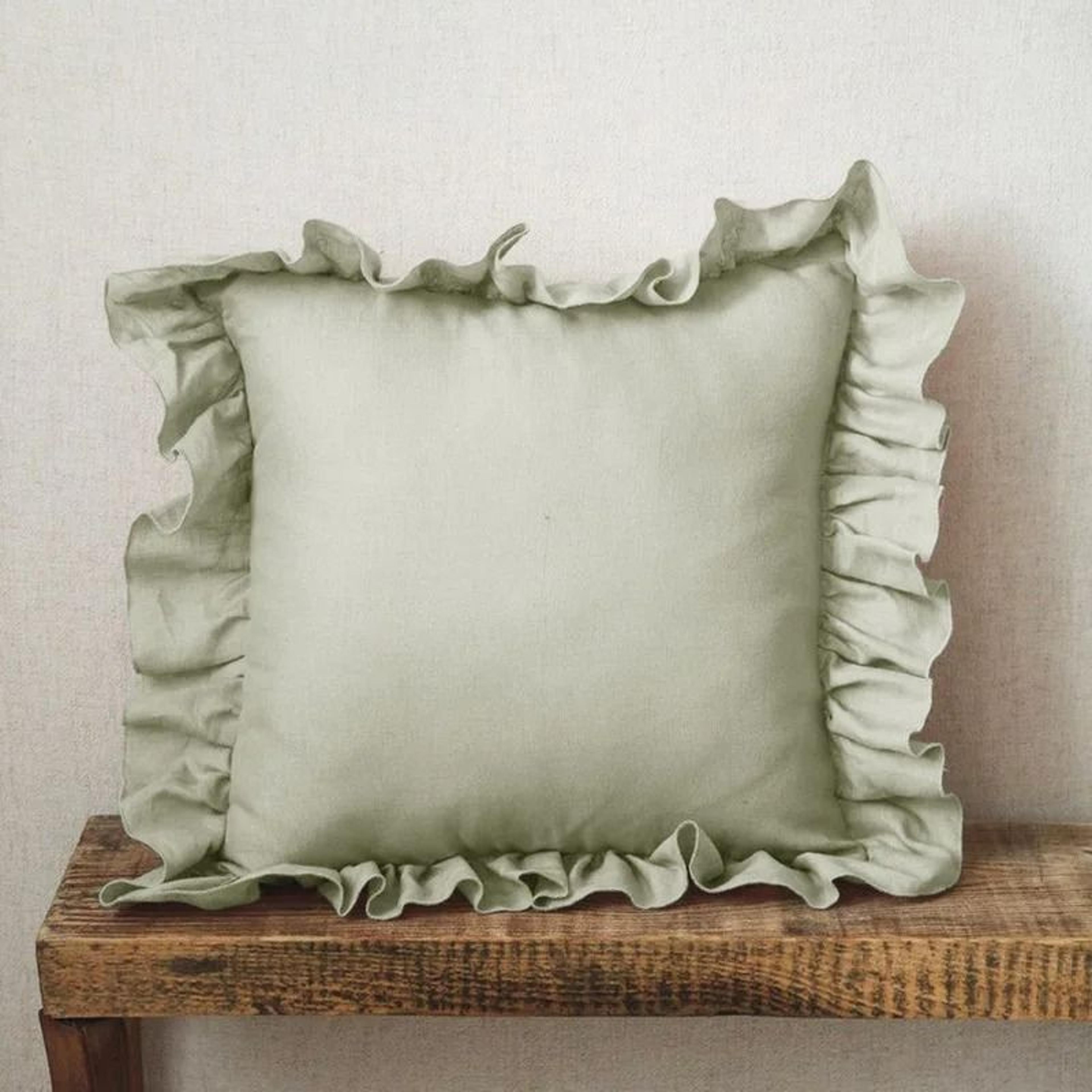 100 Washed Linen Ruffled Throw Pillow Cover French Flax Cushion Cover For Couch Bed  Living Room 11