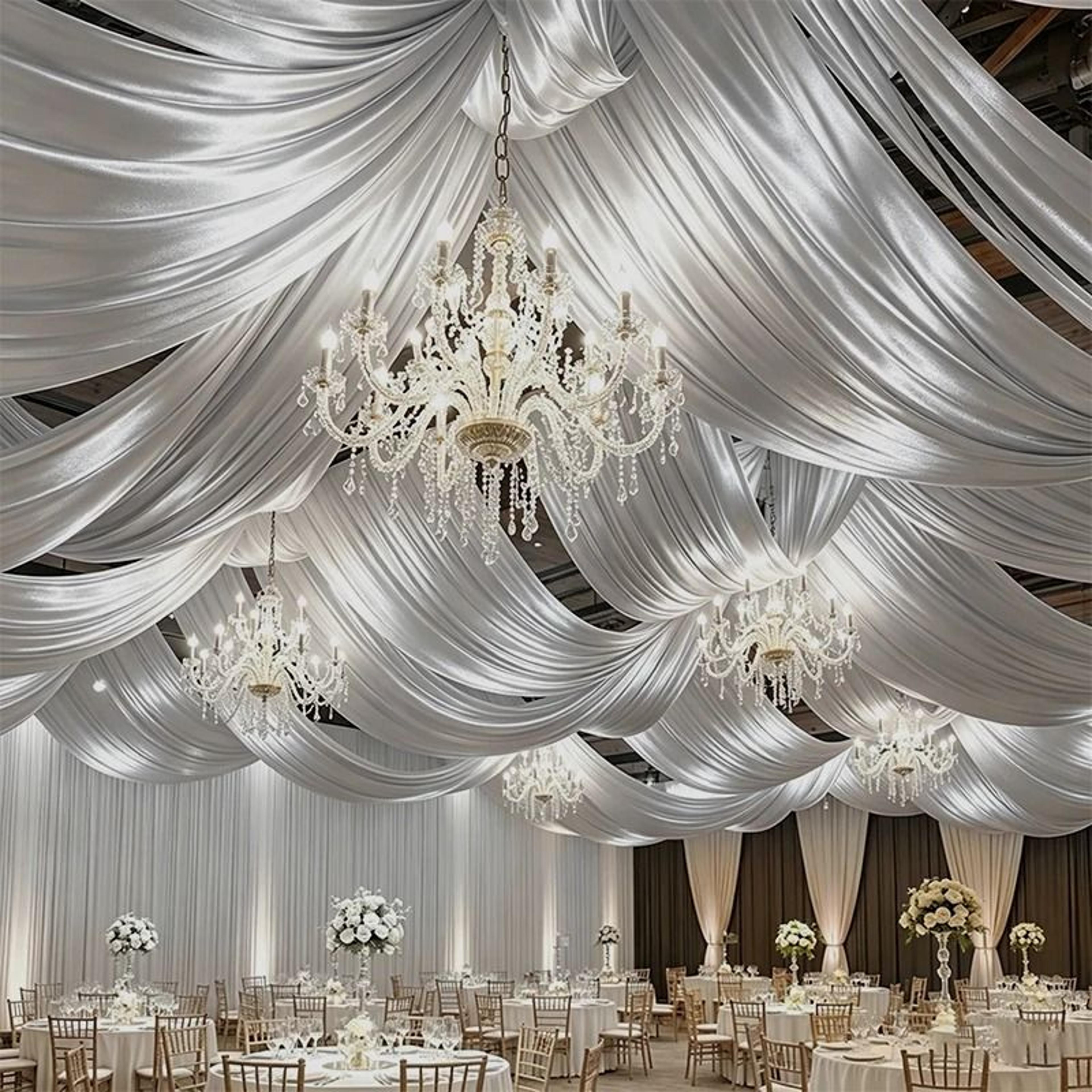 Satin Backdrop Curtain  Ceiling Drape Silky Party Decor For Weddings  Birthdays 21