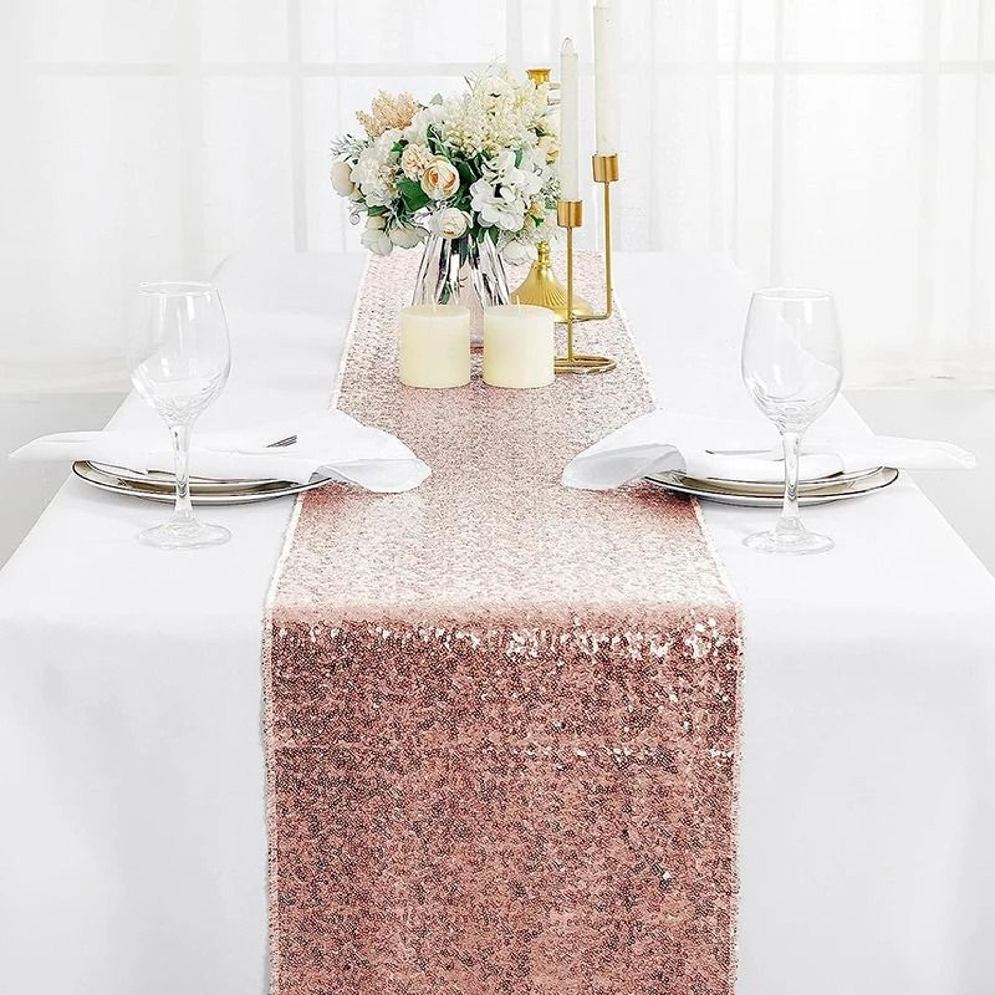 Orange Sequin Table Runner Glitter Accent For Halloween Thanksgiving Weddings  Birthday Parties 7