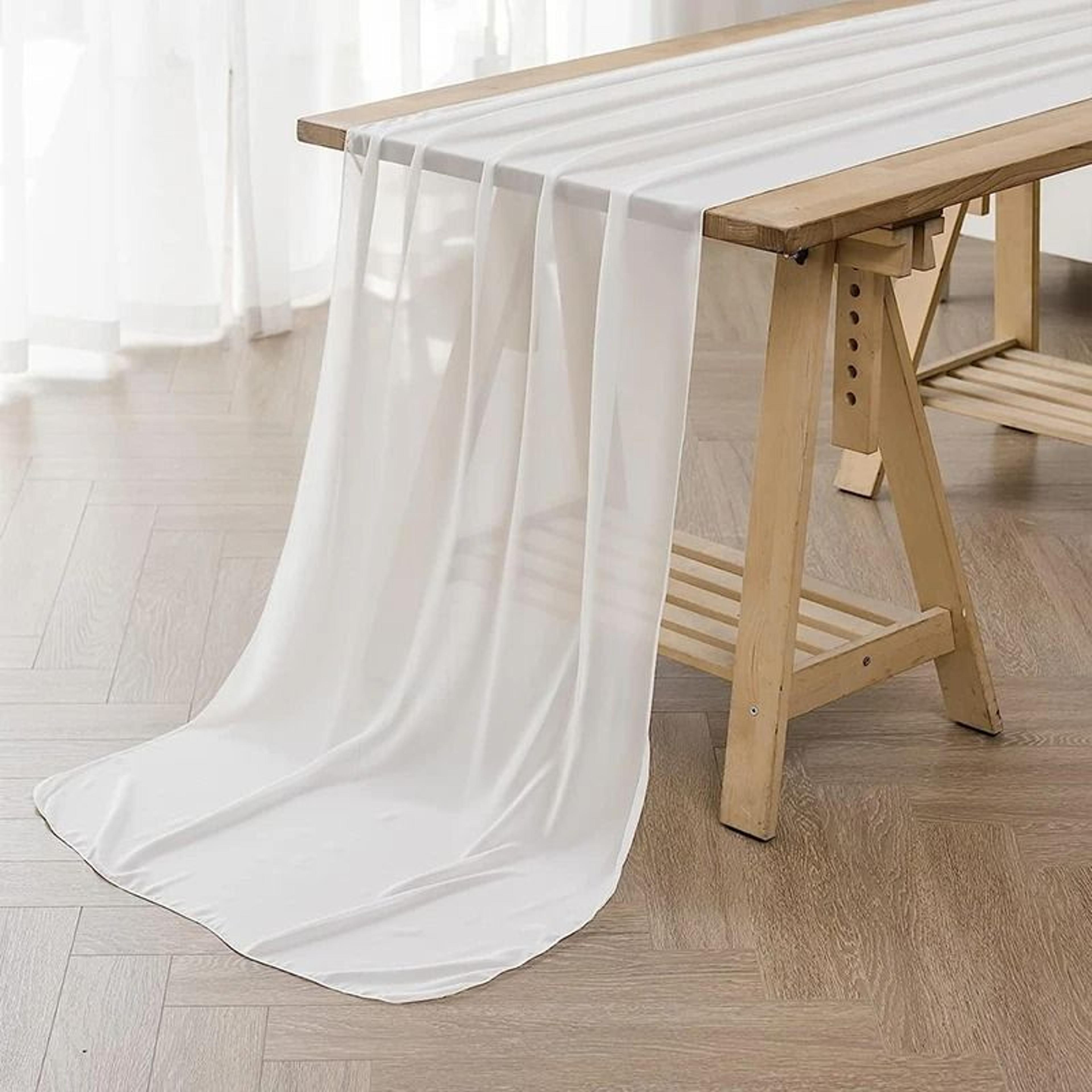 Sage Green Chiffon Table Runner Rustic Sheer Gauze Decor For Wedding  Baby Shower 7