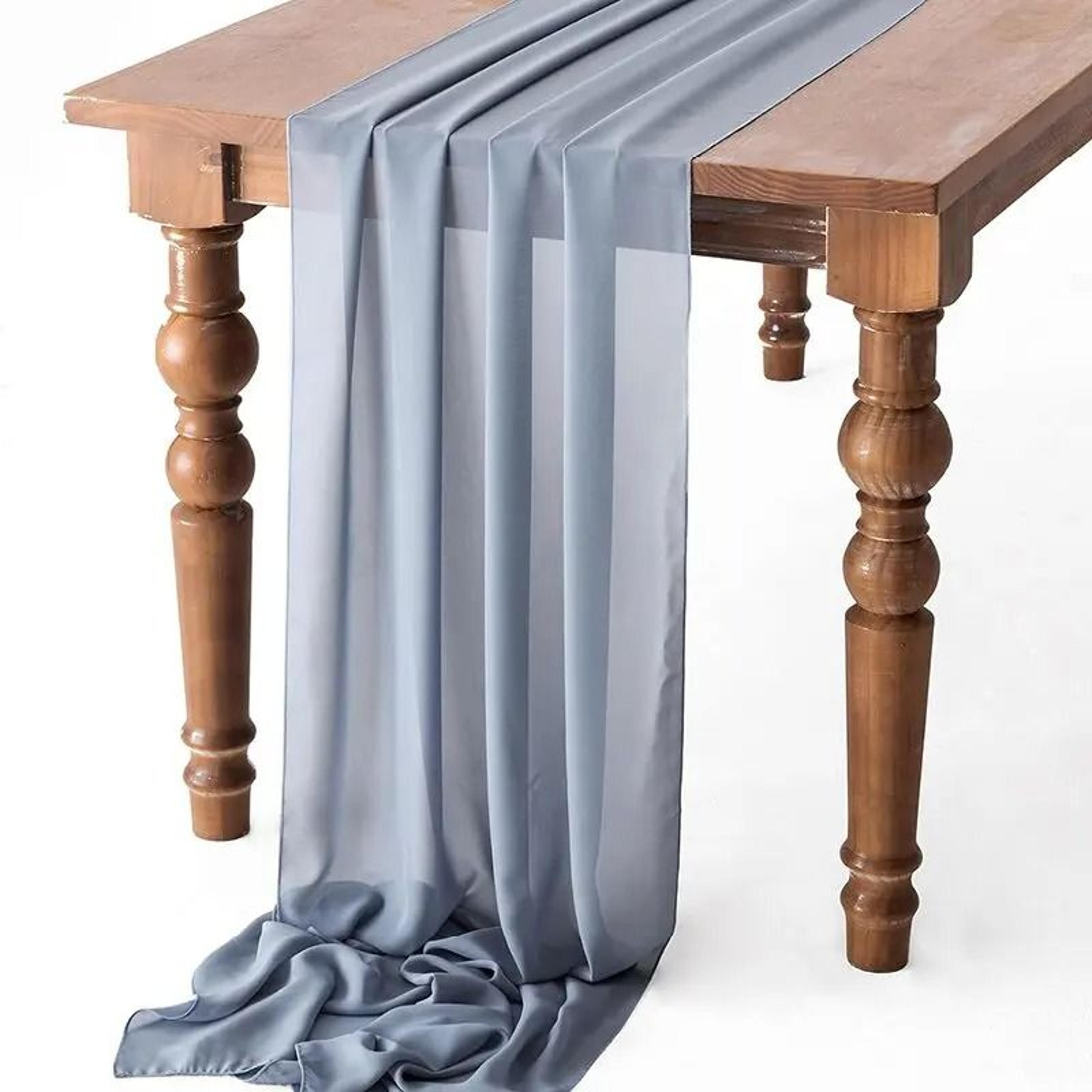 Sage Green Chiffon Table Runner Rustic Sheer Gauze Decor For Wedding  Baby Shower 9