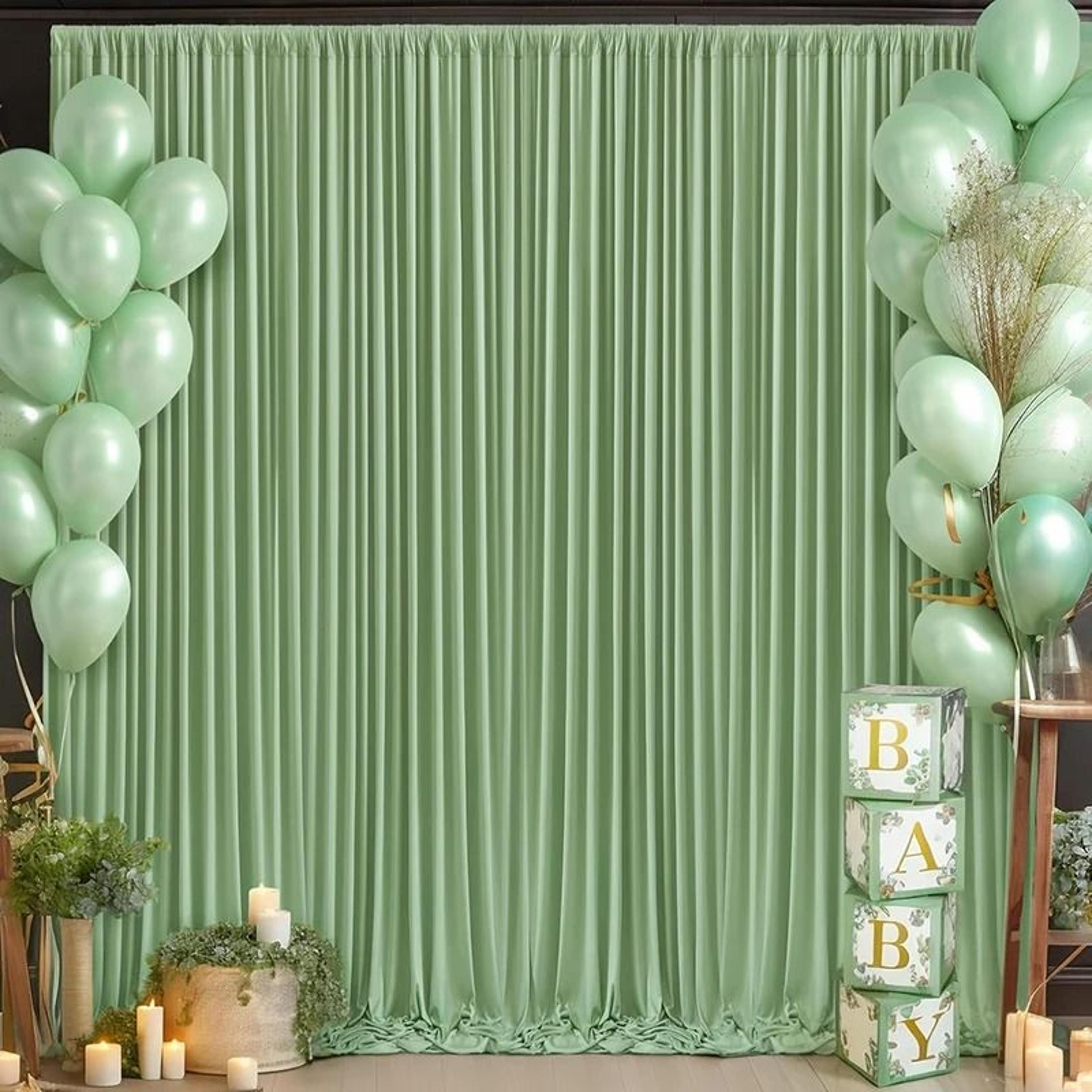 White Polyester Backdrop Curtain Panel Drape For Wedding Photo Studio  Blackout Window Use 7