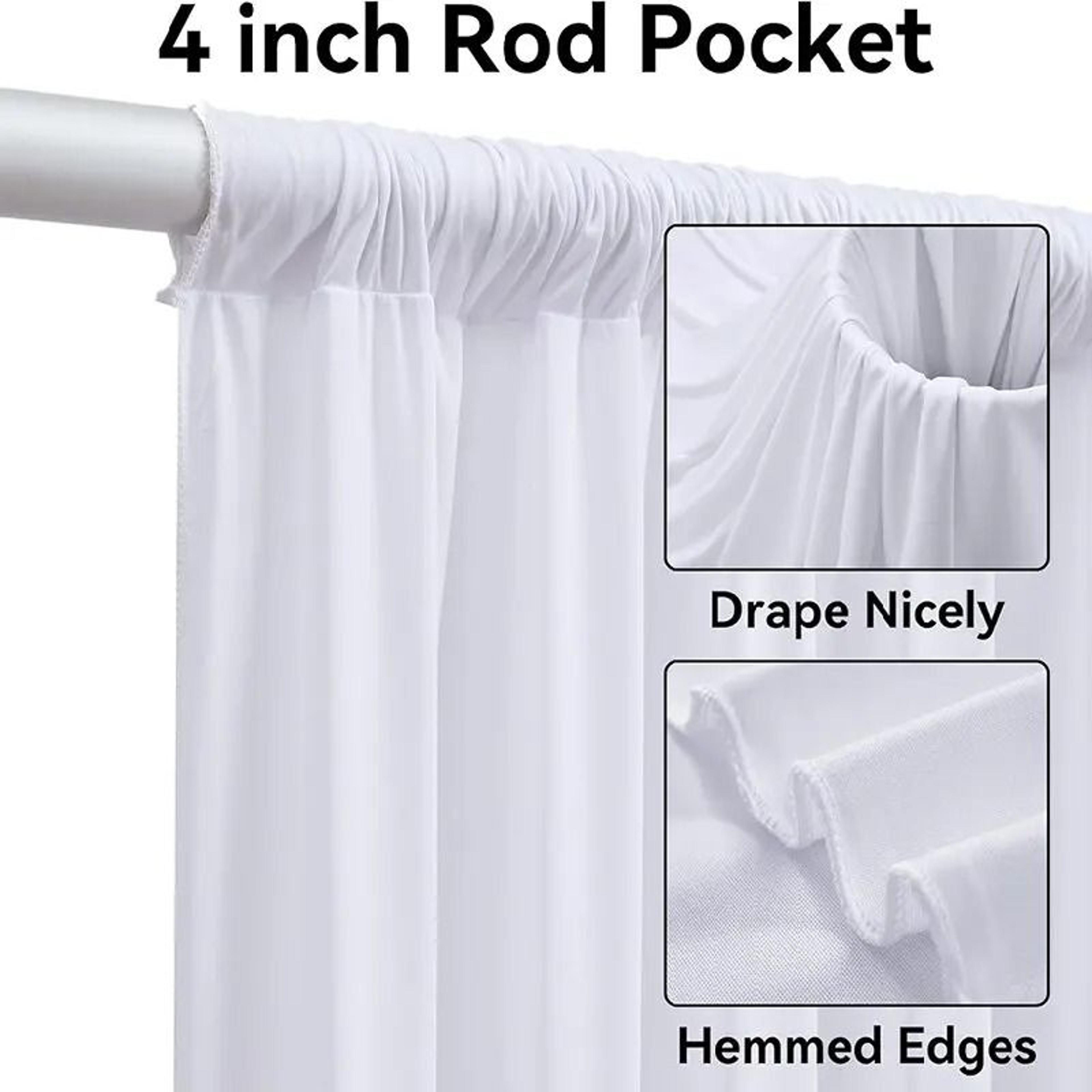 White Polyester Backdrop Curtain Panel Drape For Wedding Photo Studio  Blackout Window Use 4