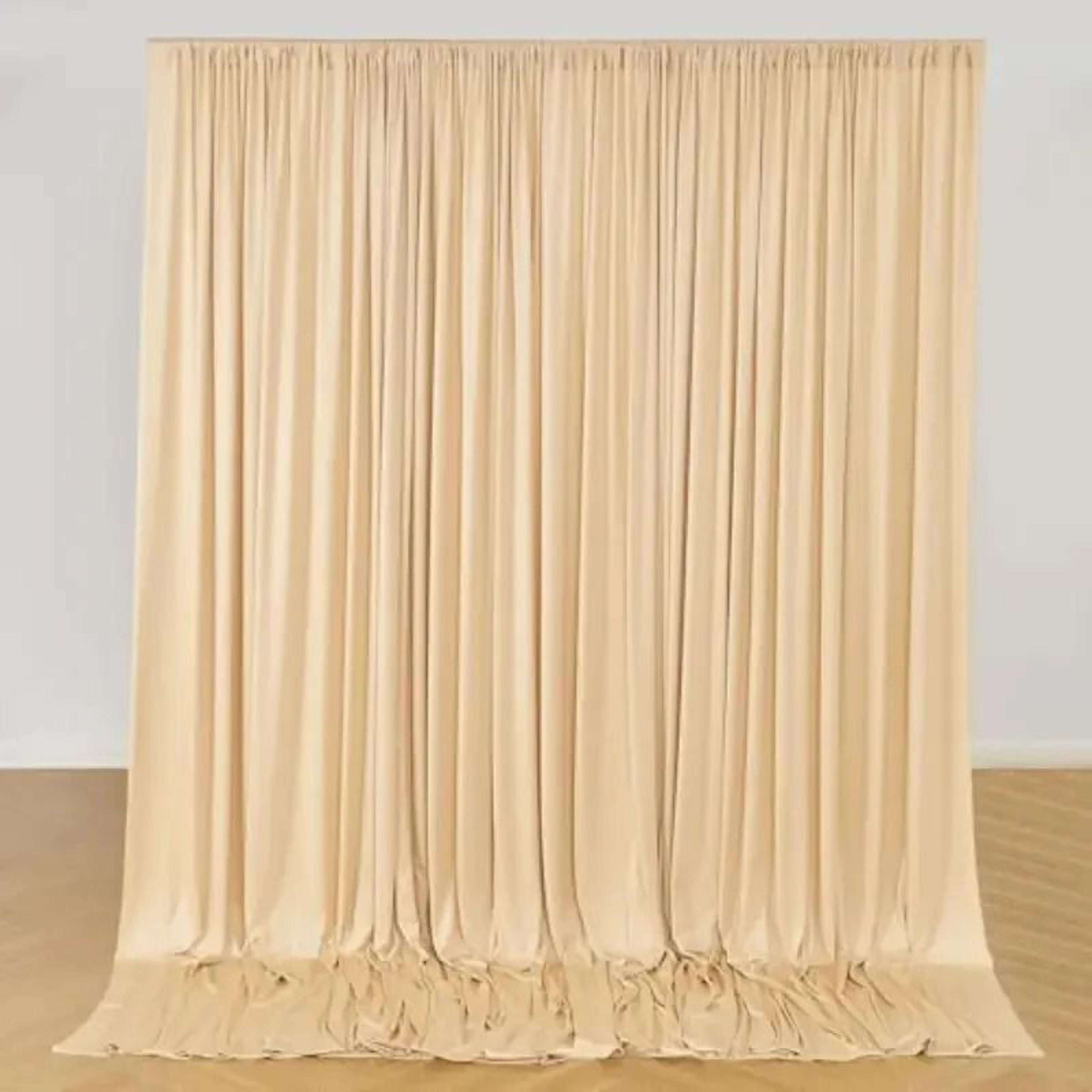 White Polyester Backdrop Curtain Panel Drape For Wedding Photo Studio  Blackout Window Use 11
