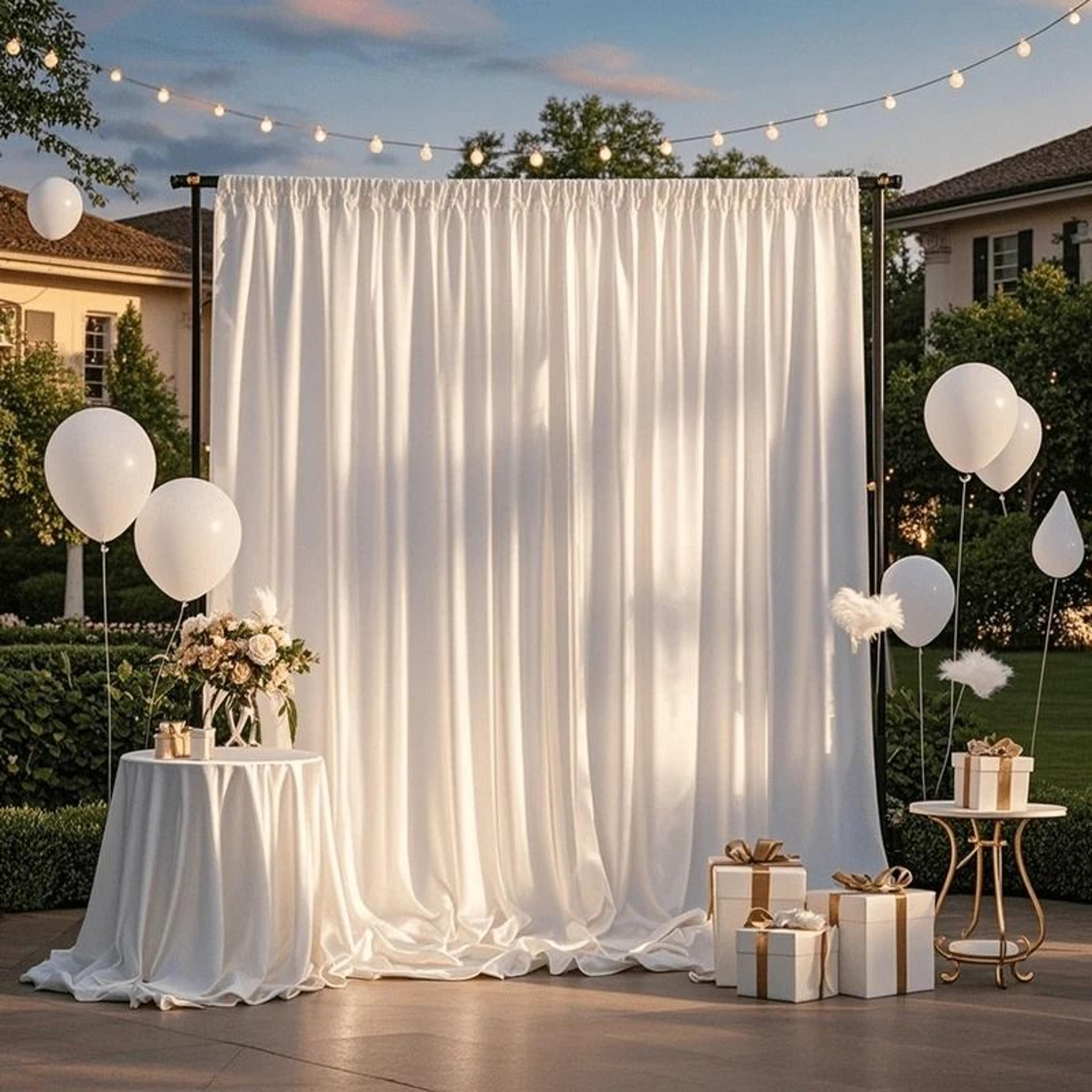 1 Panel Satin Backdrop Curtain Silky Shimmer Photo Drape Panel For Wedding Prom  Parties 0