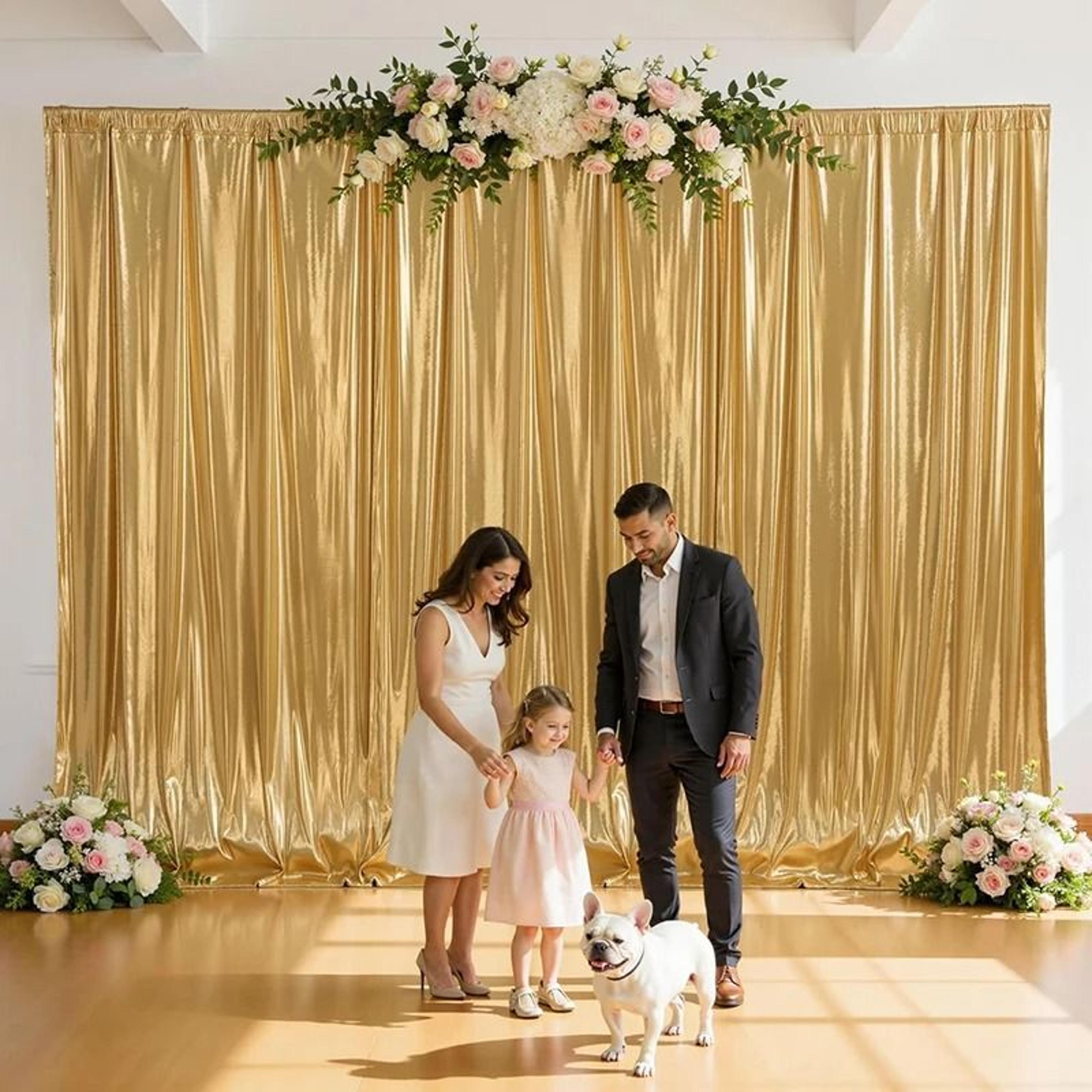 Gold Sequin Backdrop Curtain WrinkleFree Shimmer Drape For Wedding Birthday  Christmas Decor 1